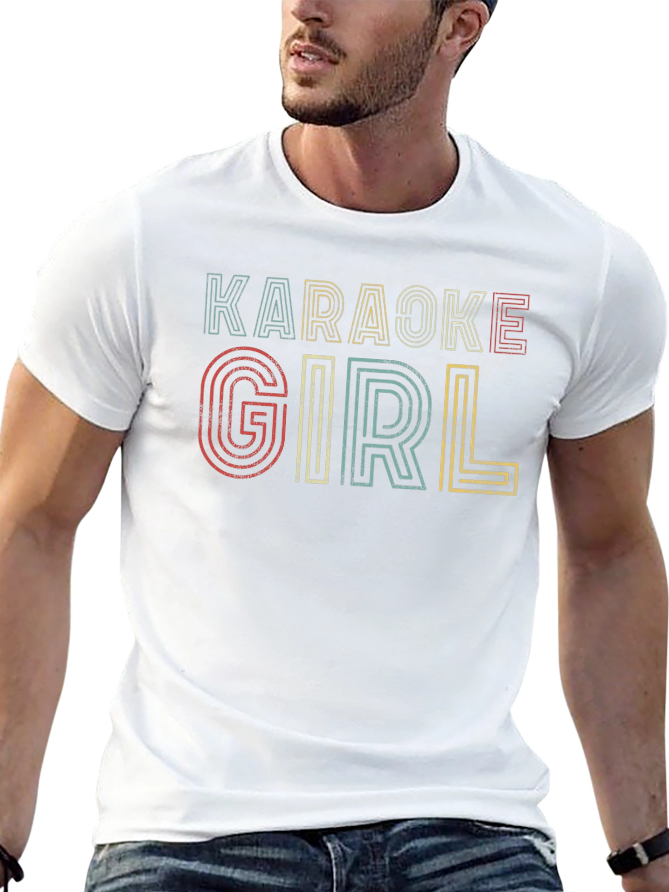 Karaoke Girl Retro Style Graphic T-Shirt