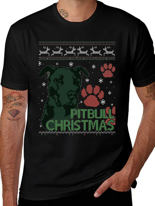 Pitbull Christmas Ugly Sweater T-Shirt