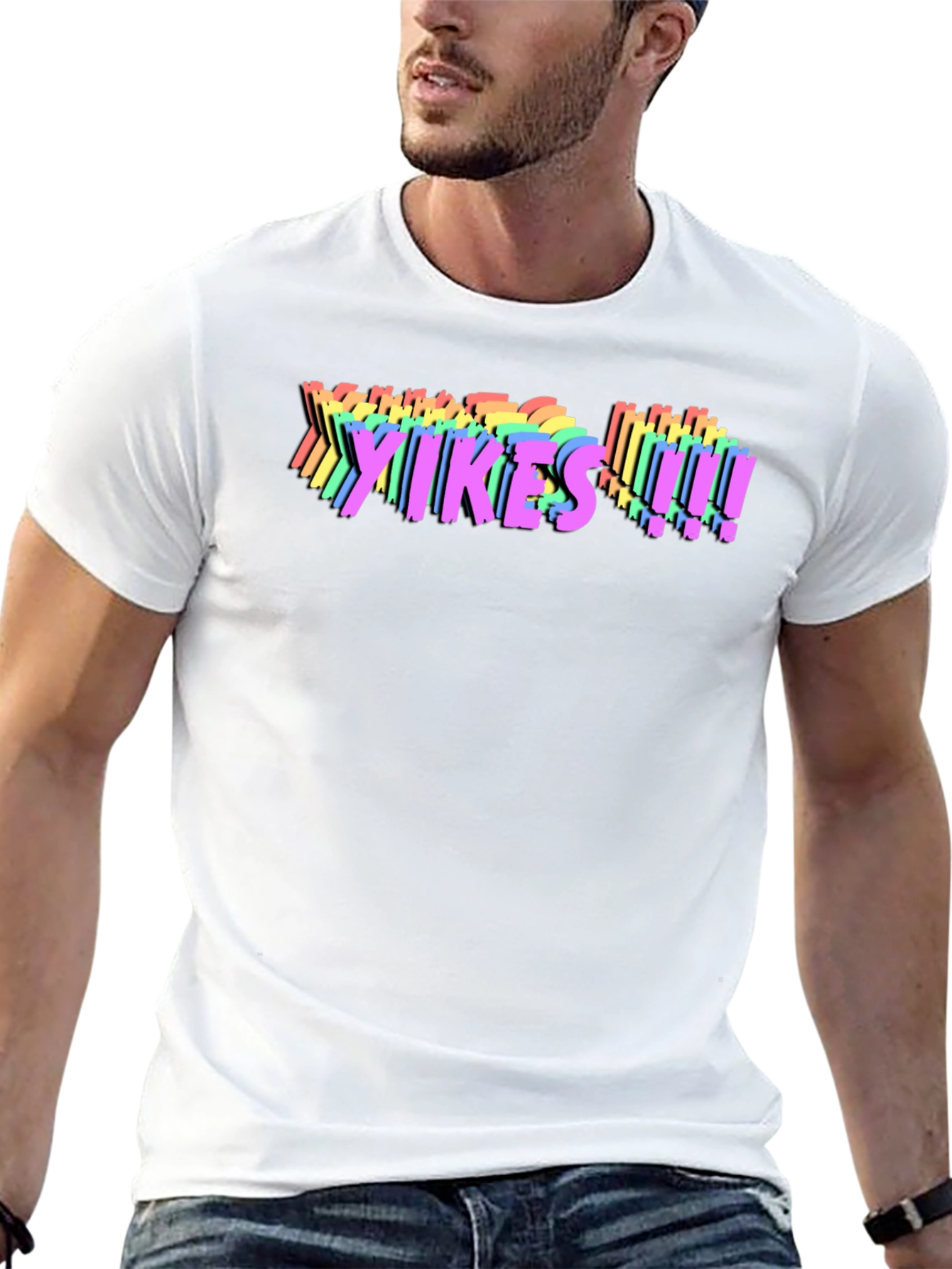 Yikes! Rainbow Graphic T-Shirt - Bold Statement Tee