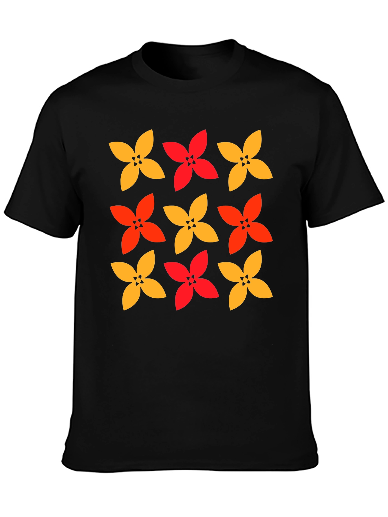 Floral Patterned Crew Neck T-Shirt