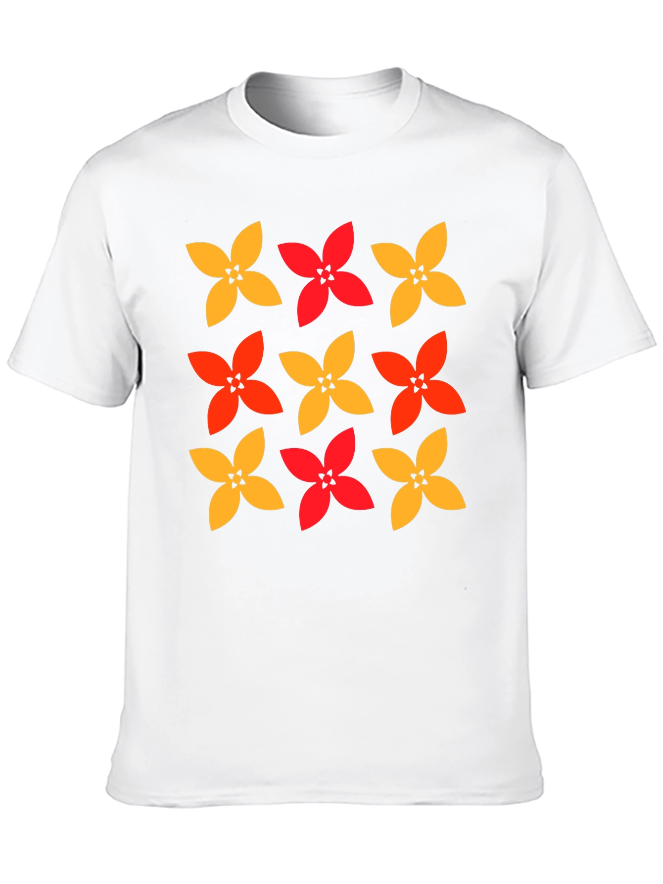 Floral Patterned Crew Neck T-Shirt