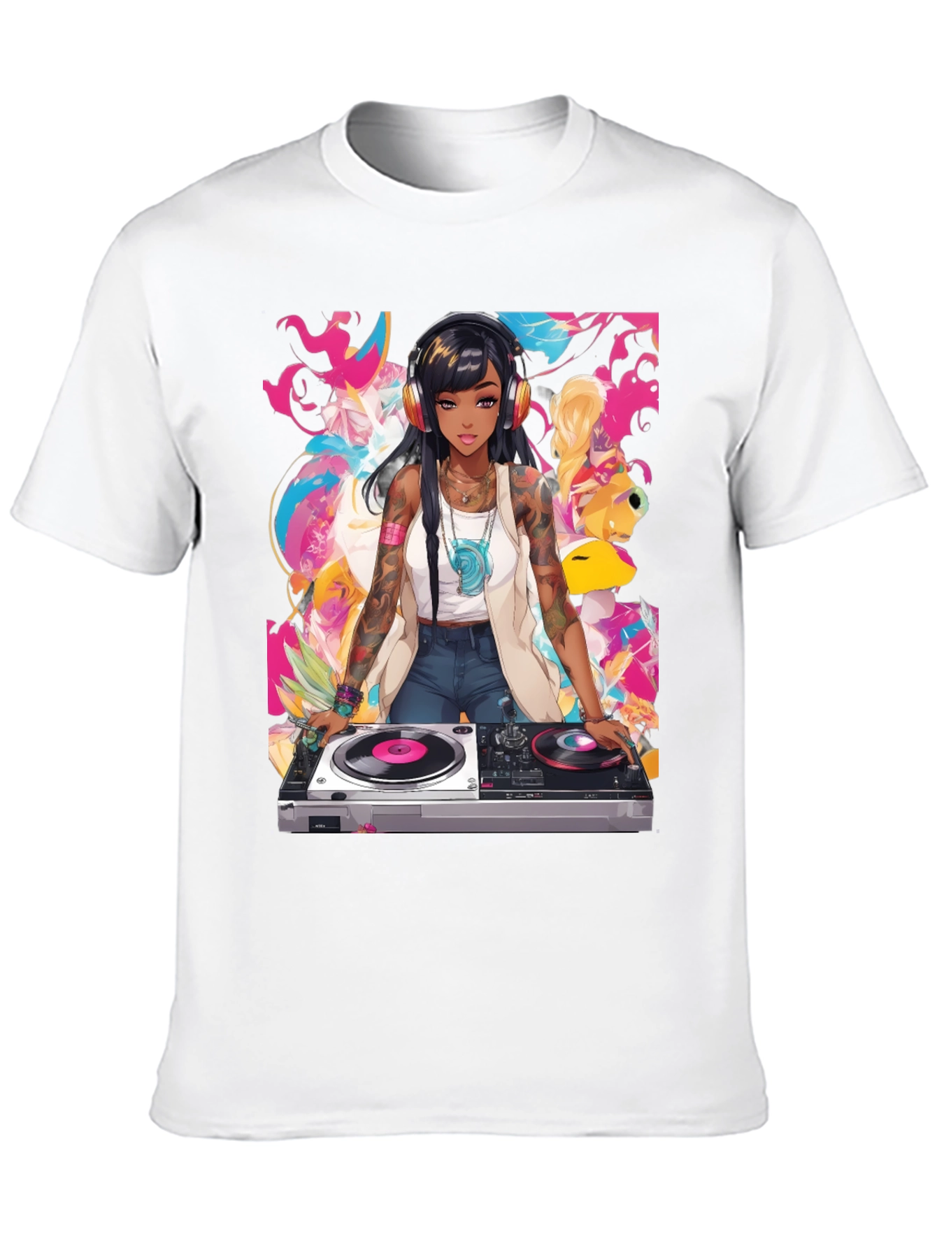 DJ Anime Graphic Tee - Cool Black T-Shirt