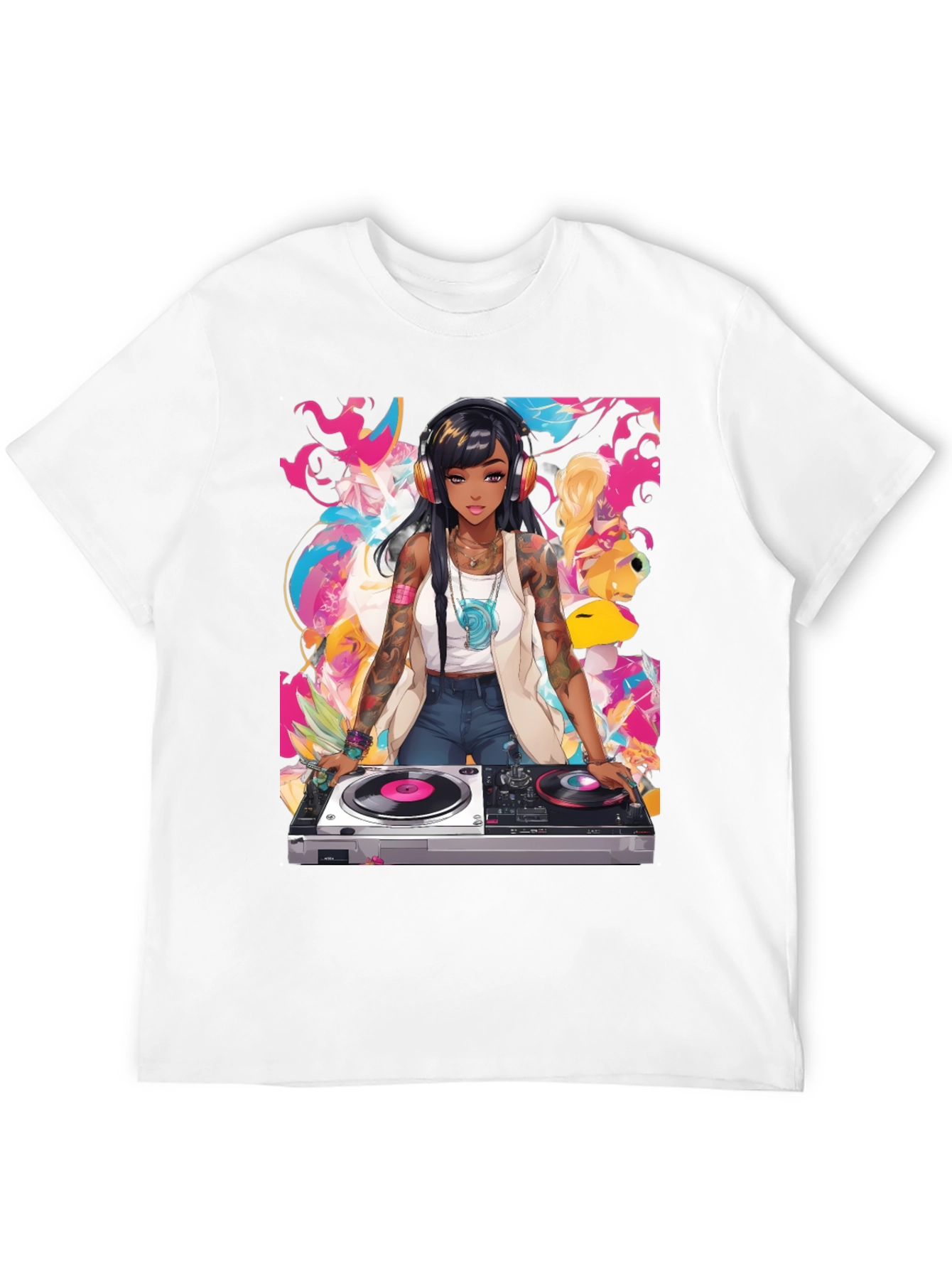 DJ Anime Graphic Tee - Cool Black T-Shirt