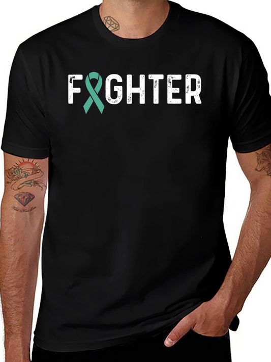 Fighter Teal Ribbon Awareness T-Shirt