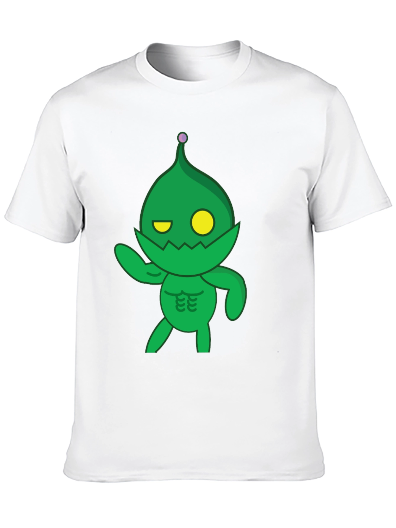 Green Cartoon Monster Black T-Shirt