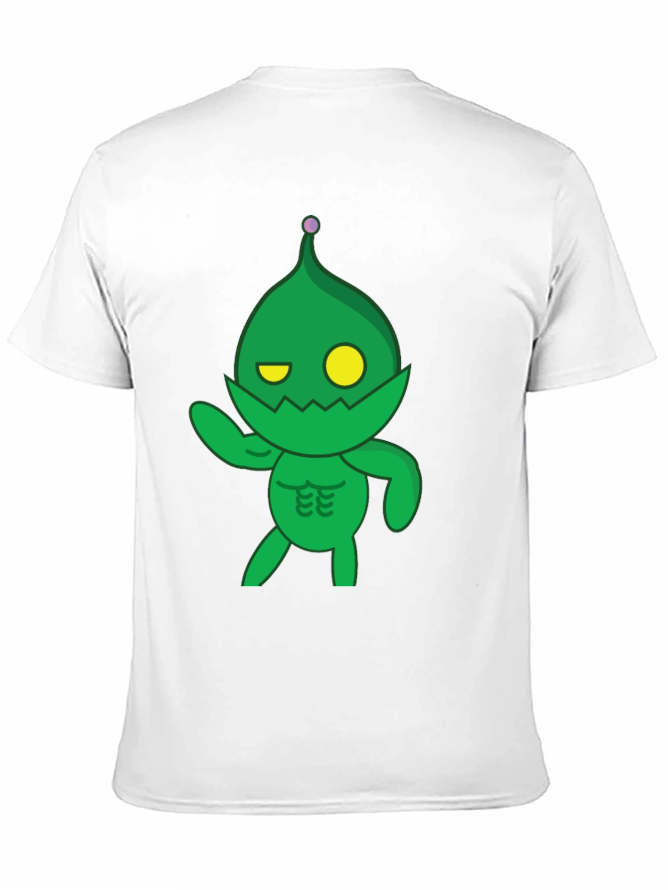 Green Cartoon Monster Black T-Shirt