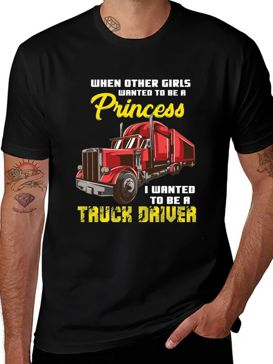 Truck Driver T-Shirt - Princess vs. Trucker Girl