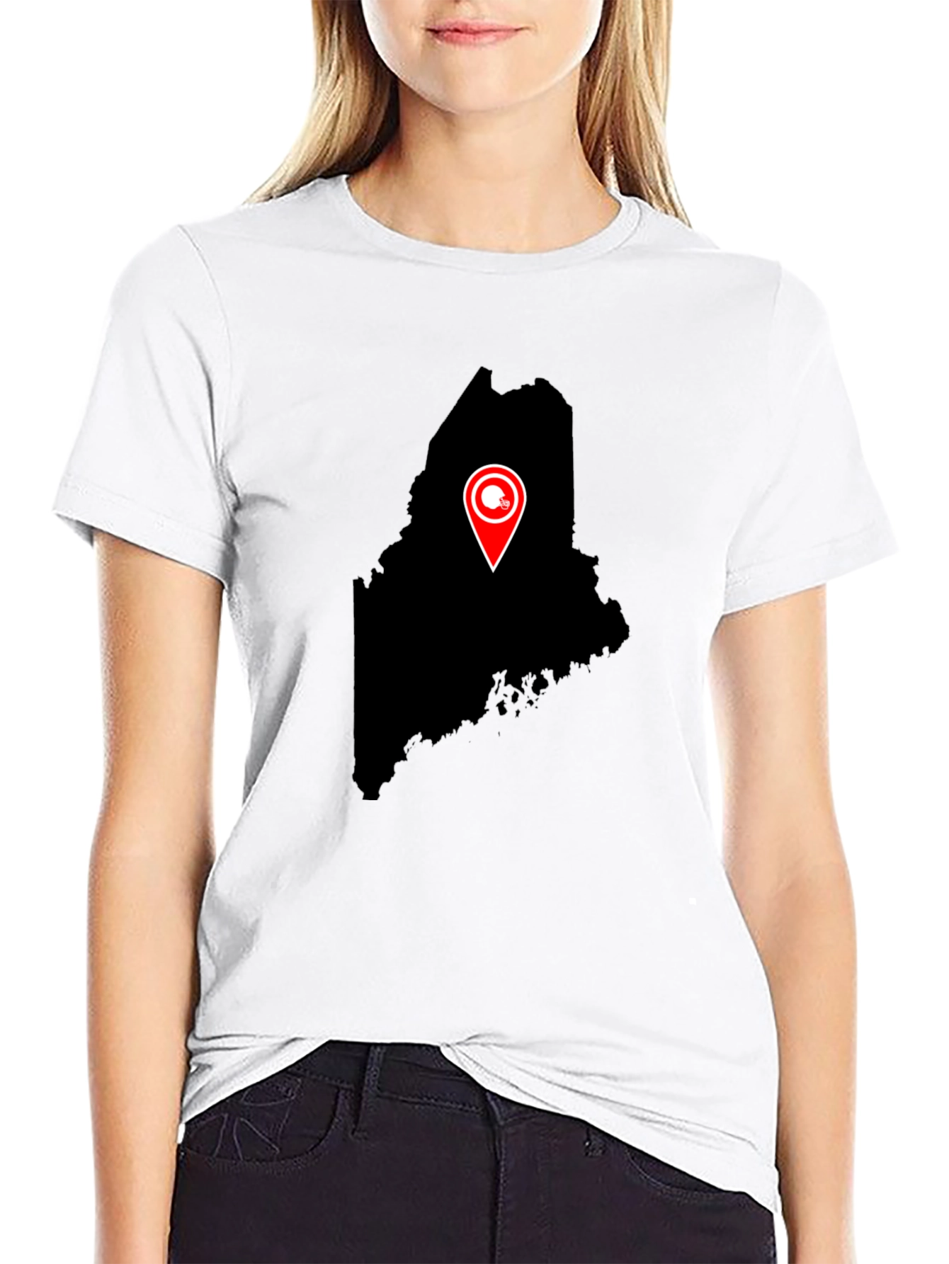 Maine Football Helmet Location T-Shirt