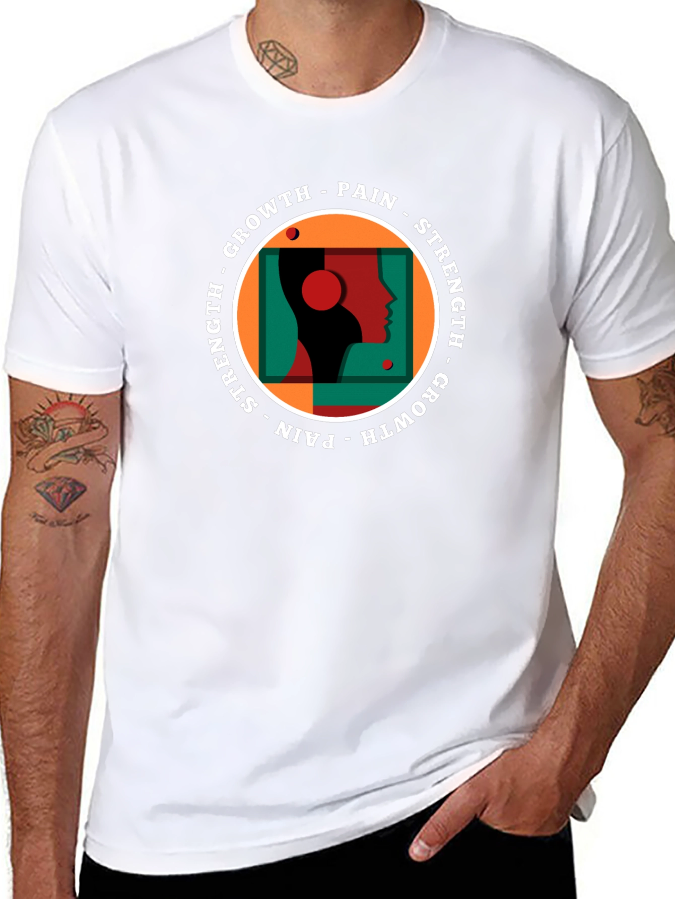 Growth Pain Strength Graphic Tee - Black