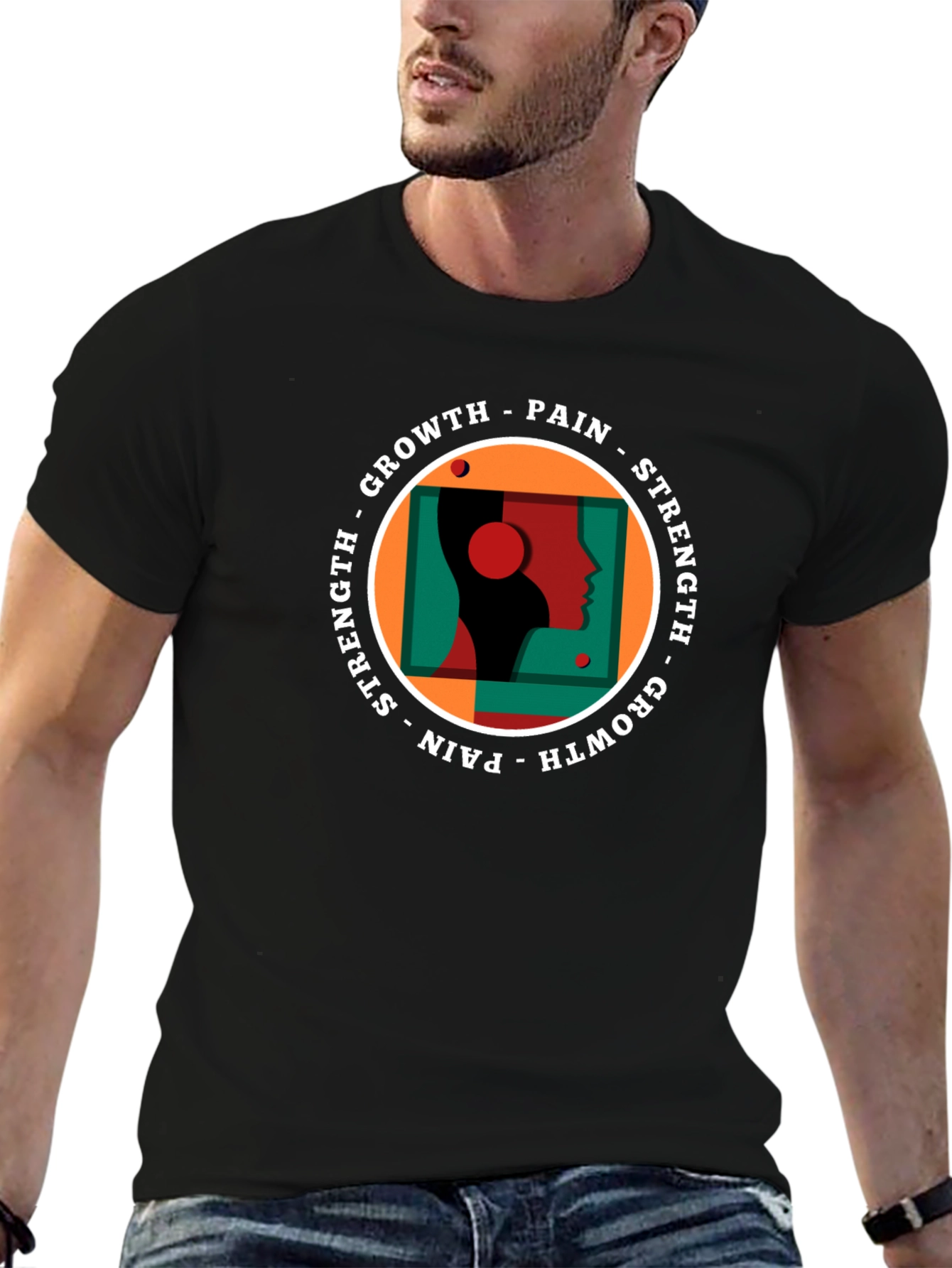 Growth Pain Strength Graphic Tee - Black