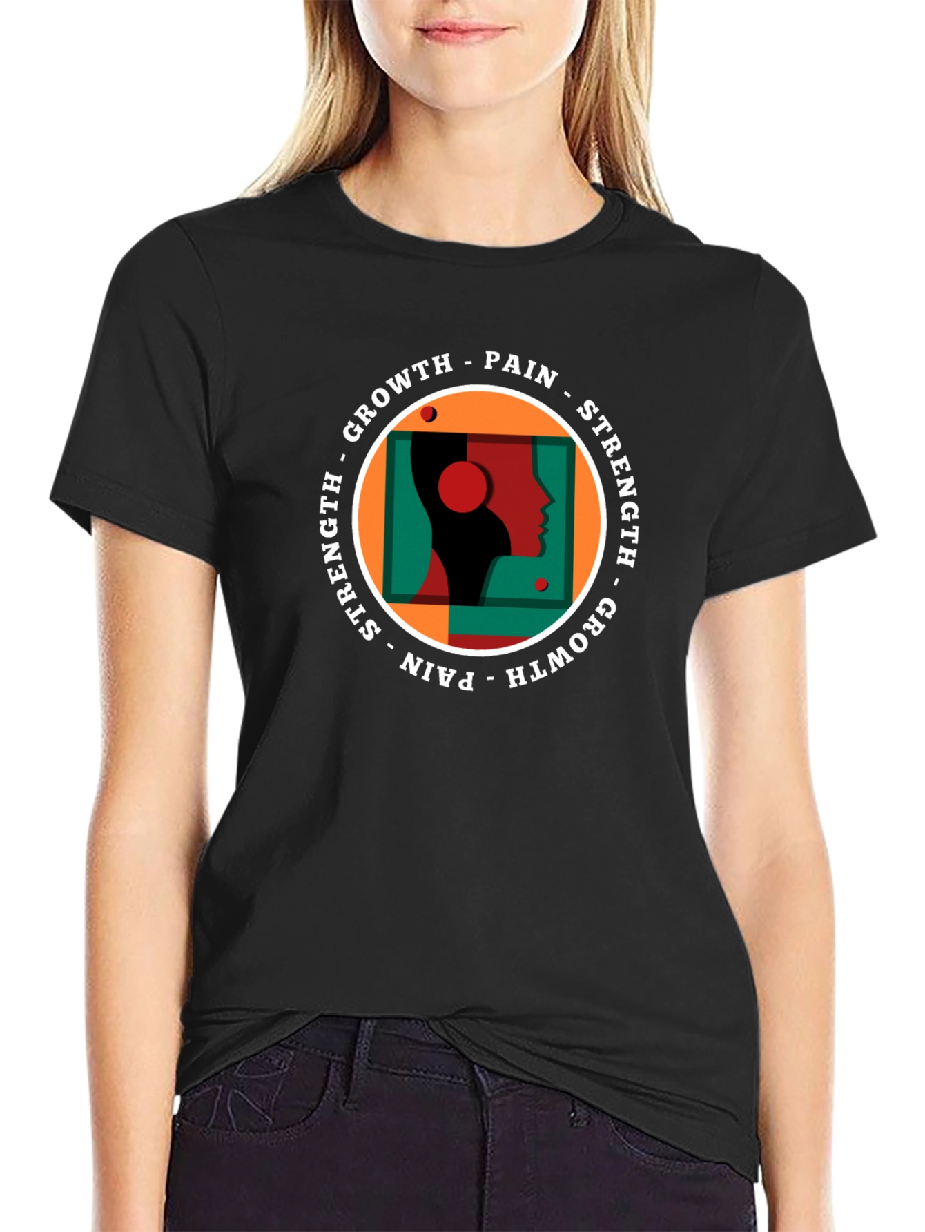 Growth Pain Strength Graphic Tee - Black