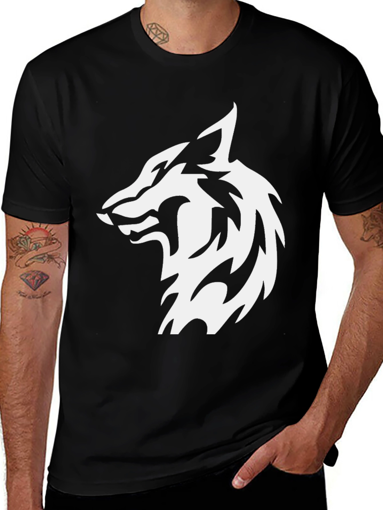 Wolf Graphic Black T-Shirt