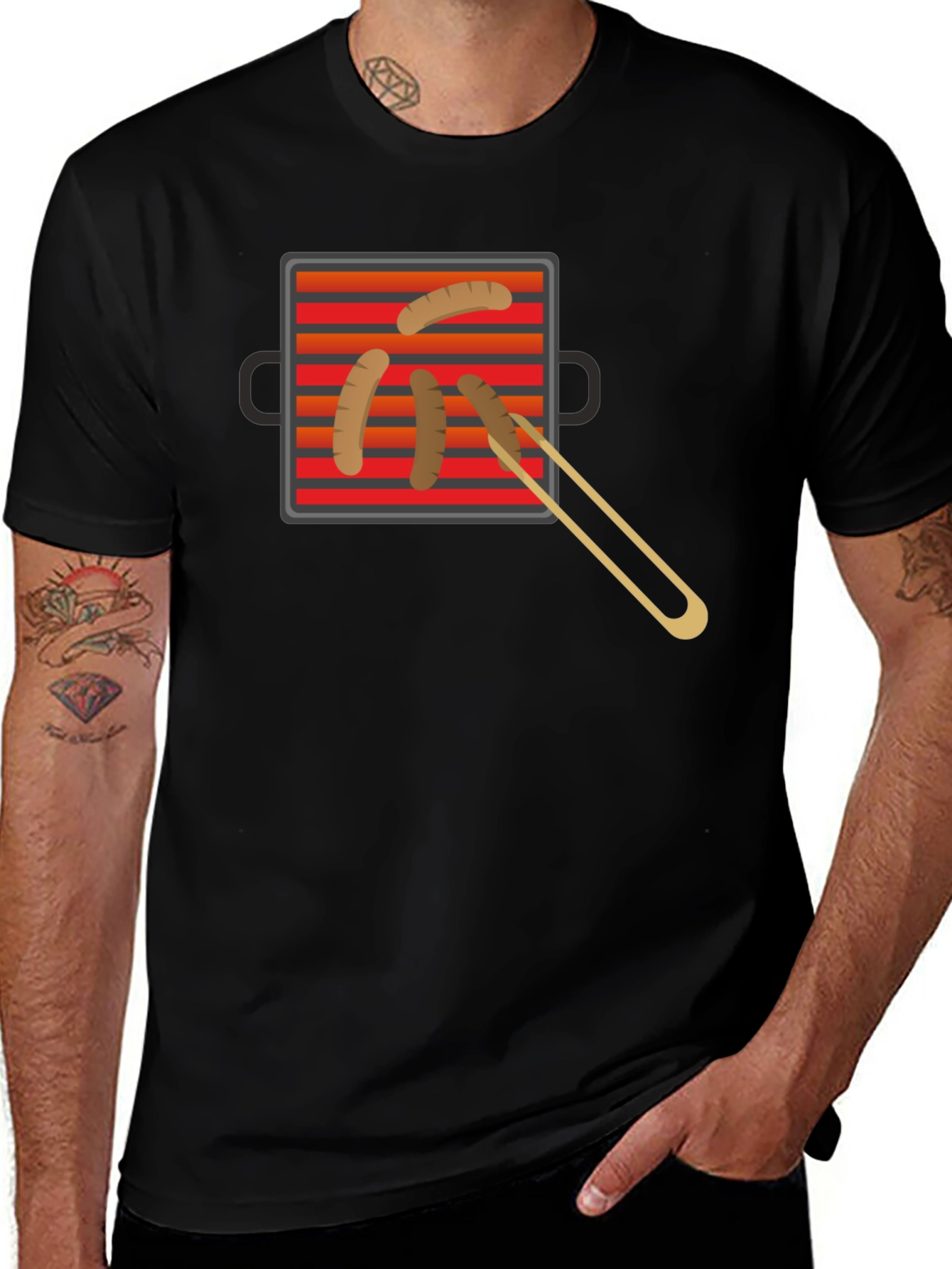 Grilling Time T-Shirt - BBQ Sausage Graphic Tee