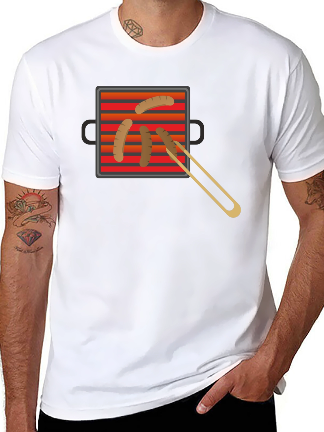 Grilling Time T-Shirt - BBQ Sausage Graphic Tee