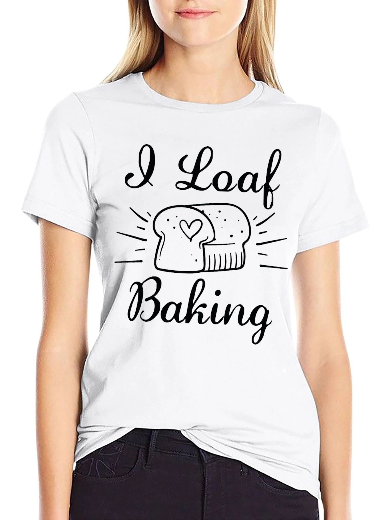 I Loaf Baking T-Shirt - Black Funny Baker Tee
