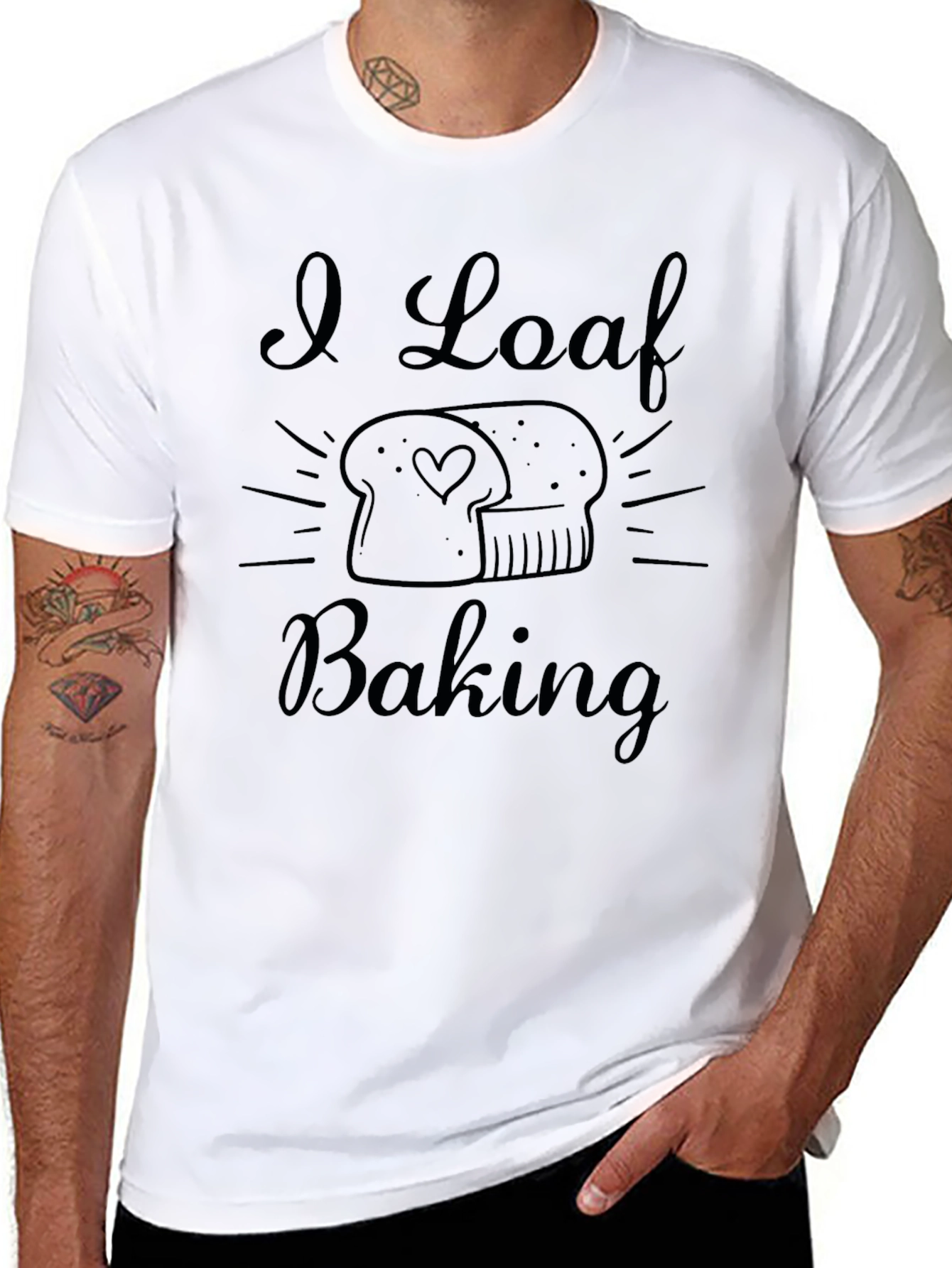 I Loaf Baking T-Shirt - Black Funny Baker Tee