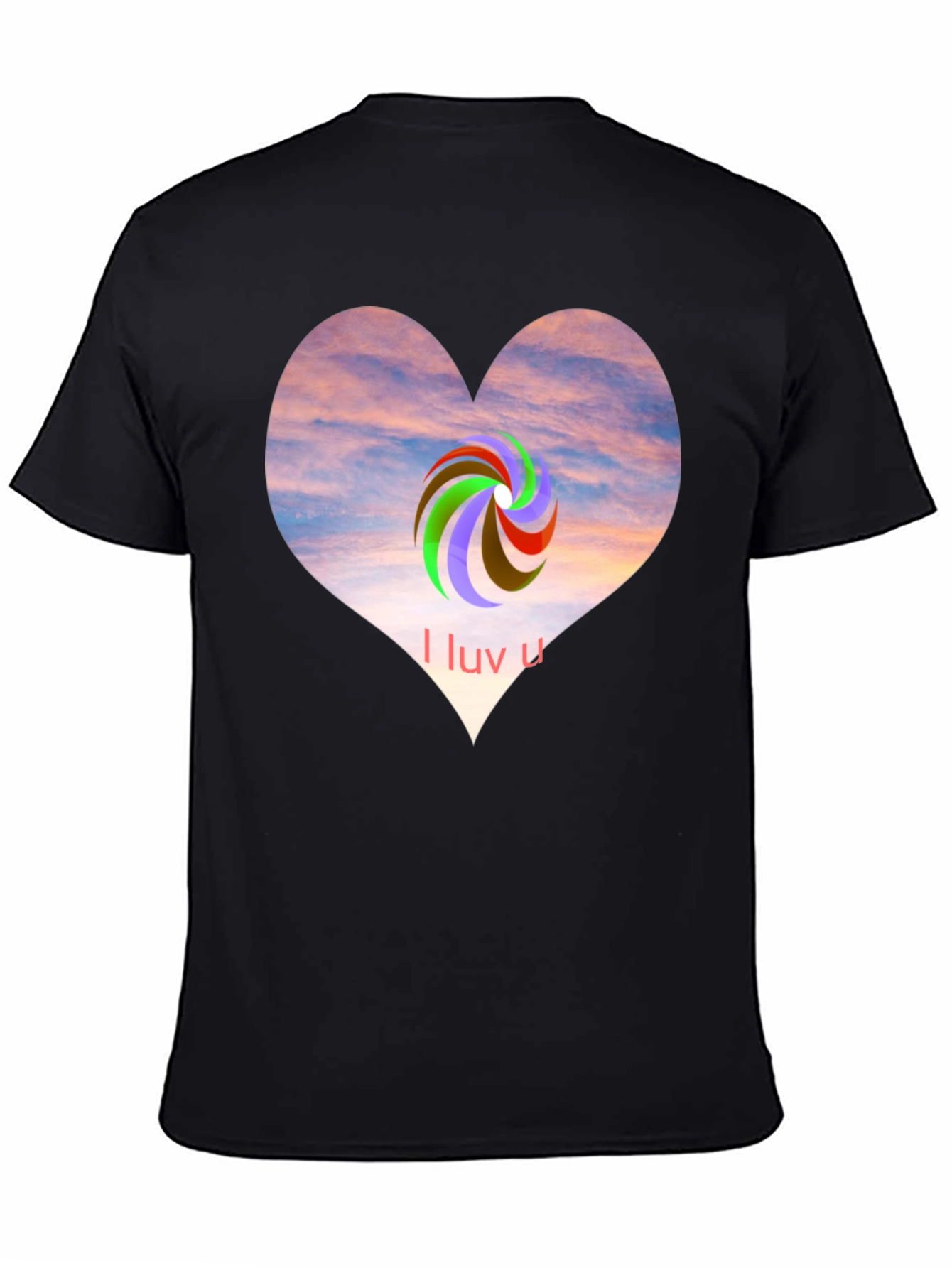 I Luv U Heart Graphic Tee - Casual Style