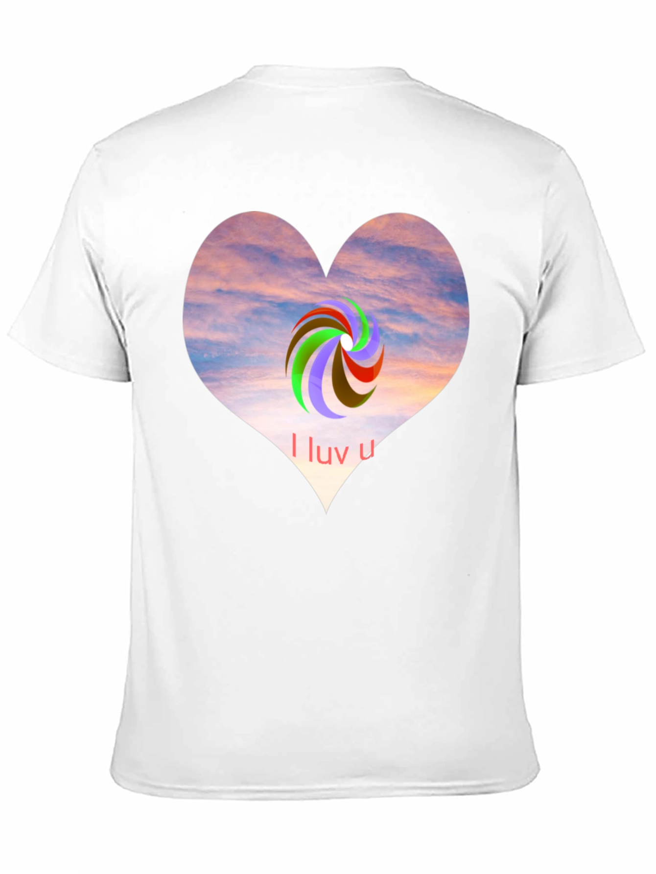 I Luv U Heart Graphic Tee - Casual Style