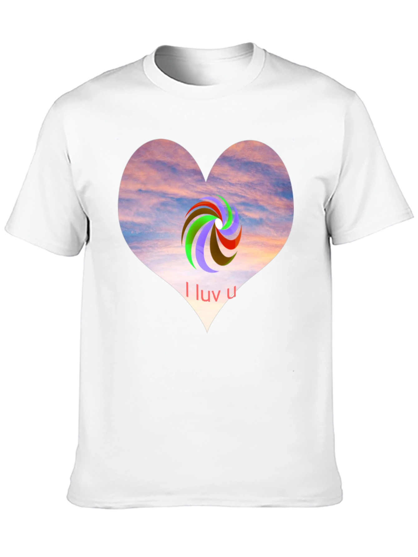 I Luv U Heart Graphic Tee - Casual Style