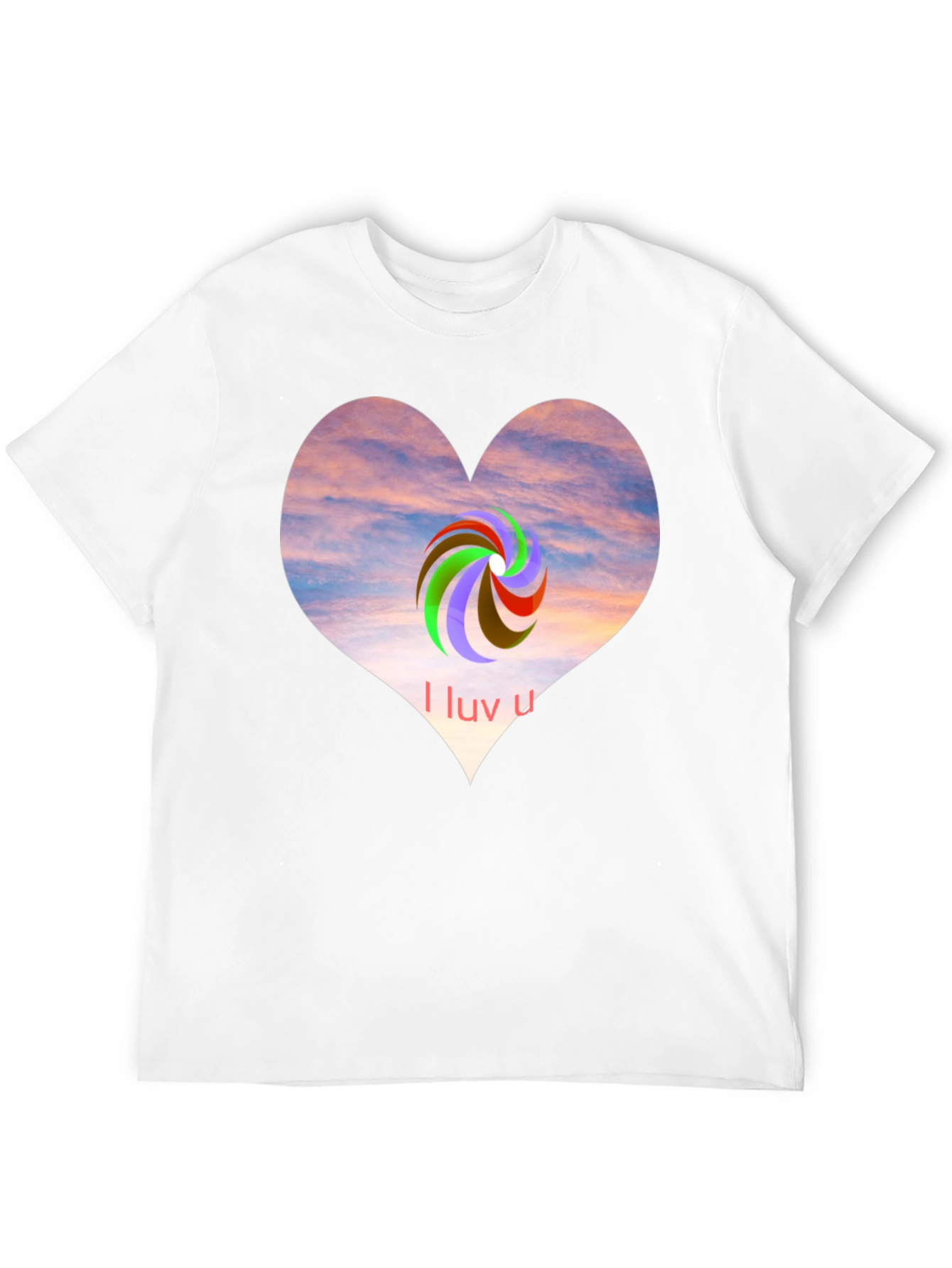 I Luv U Heart Graphic Tee - Casual Style