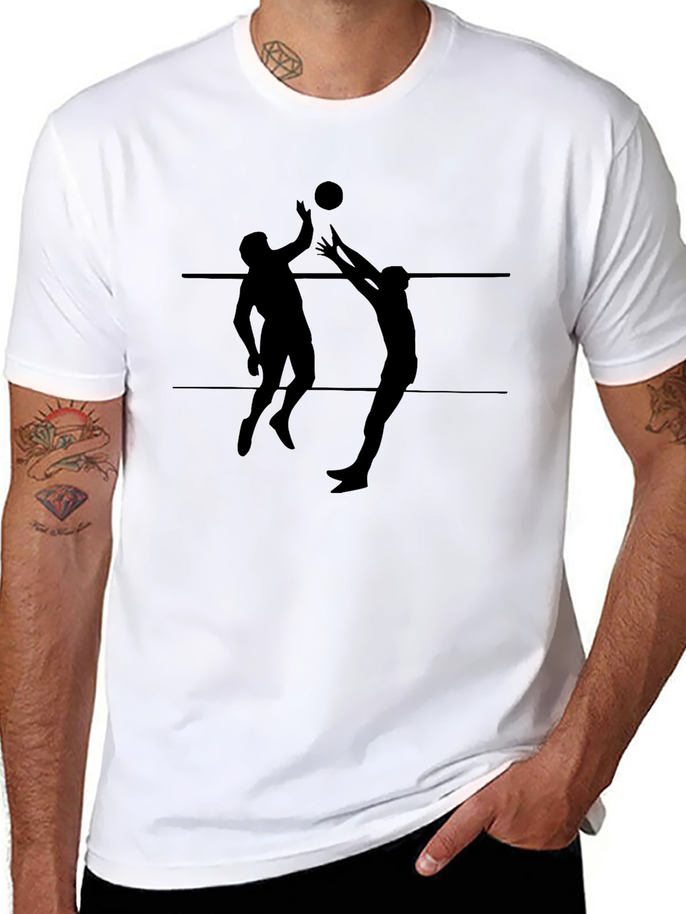 Volleyball Graphic Tee - Mens Black T-Shirt
