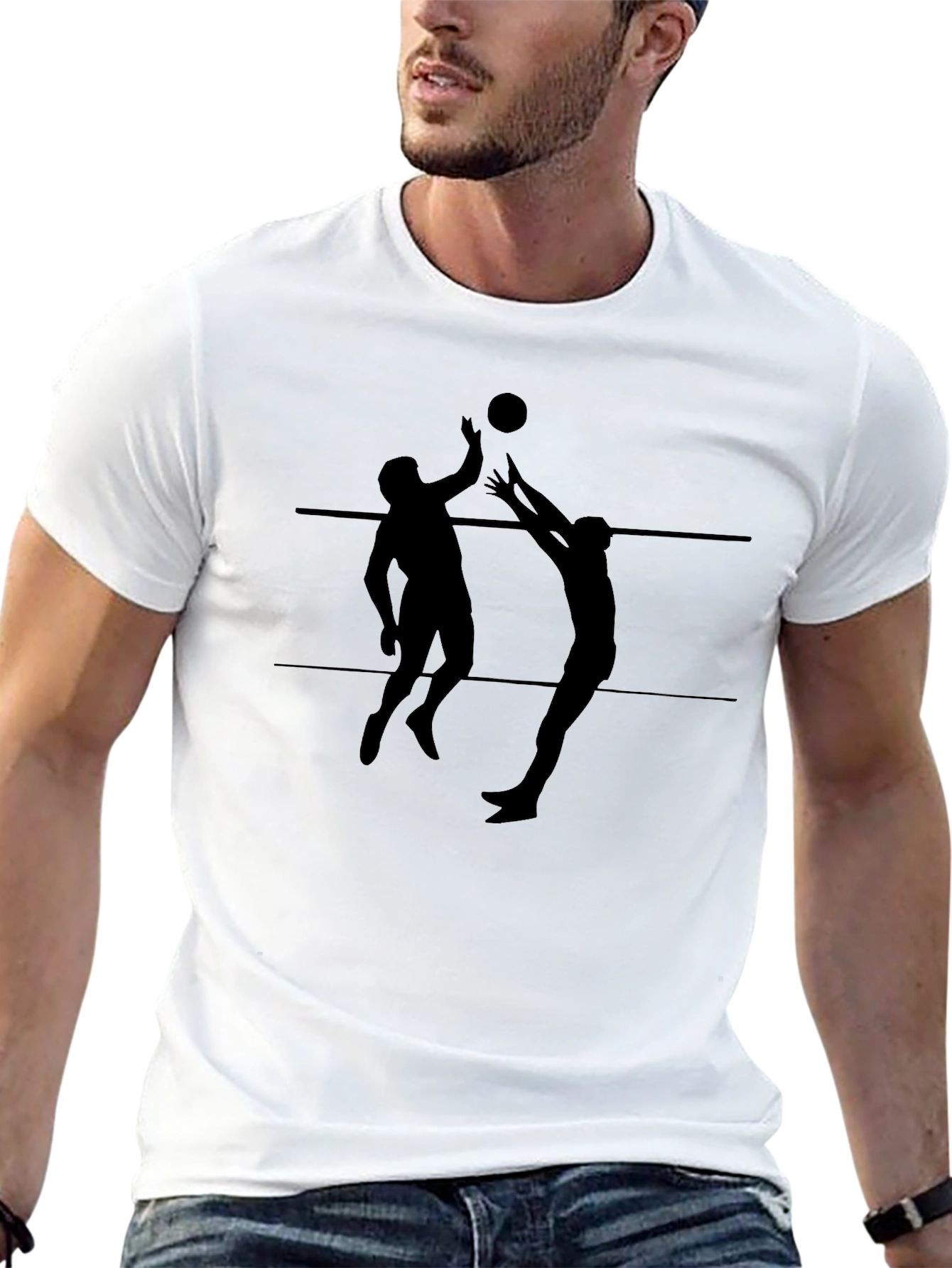 Volleyball Graphic Tee - Mens Black T-Shirt