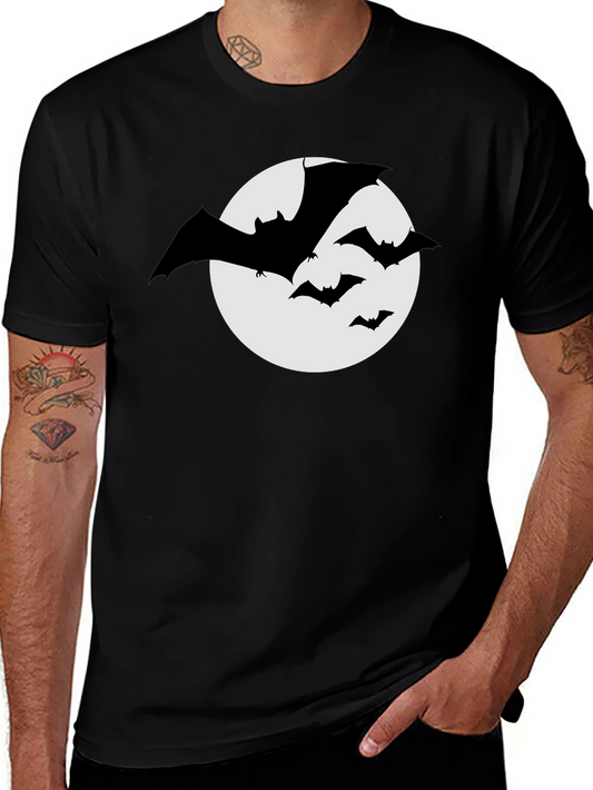 Bat Silhouette Moon Graphic T-Shirt