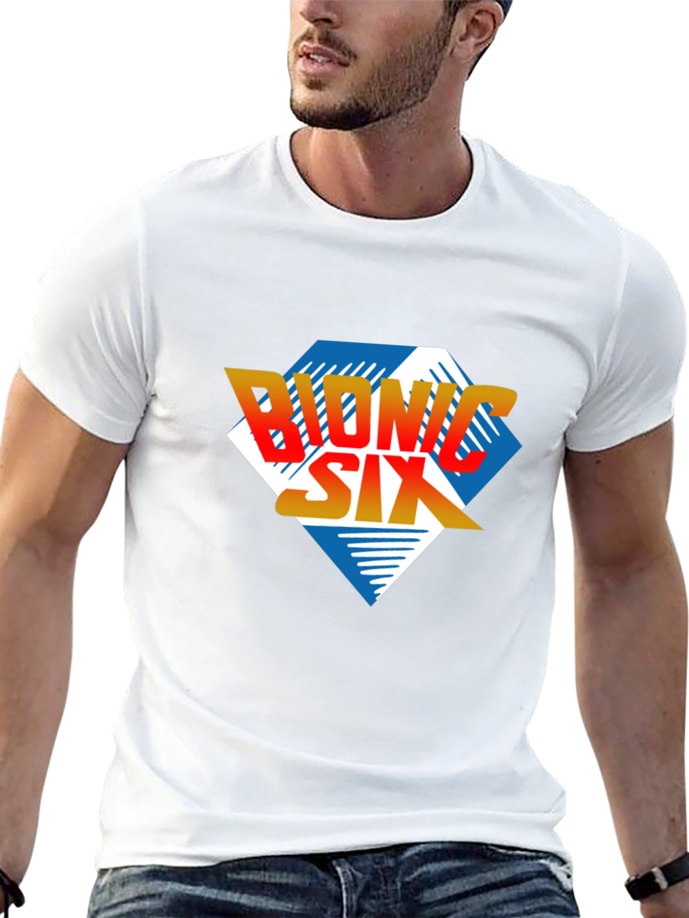 Bionic Six Graphic T-Shirt - Retro Cartoon Style