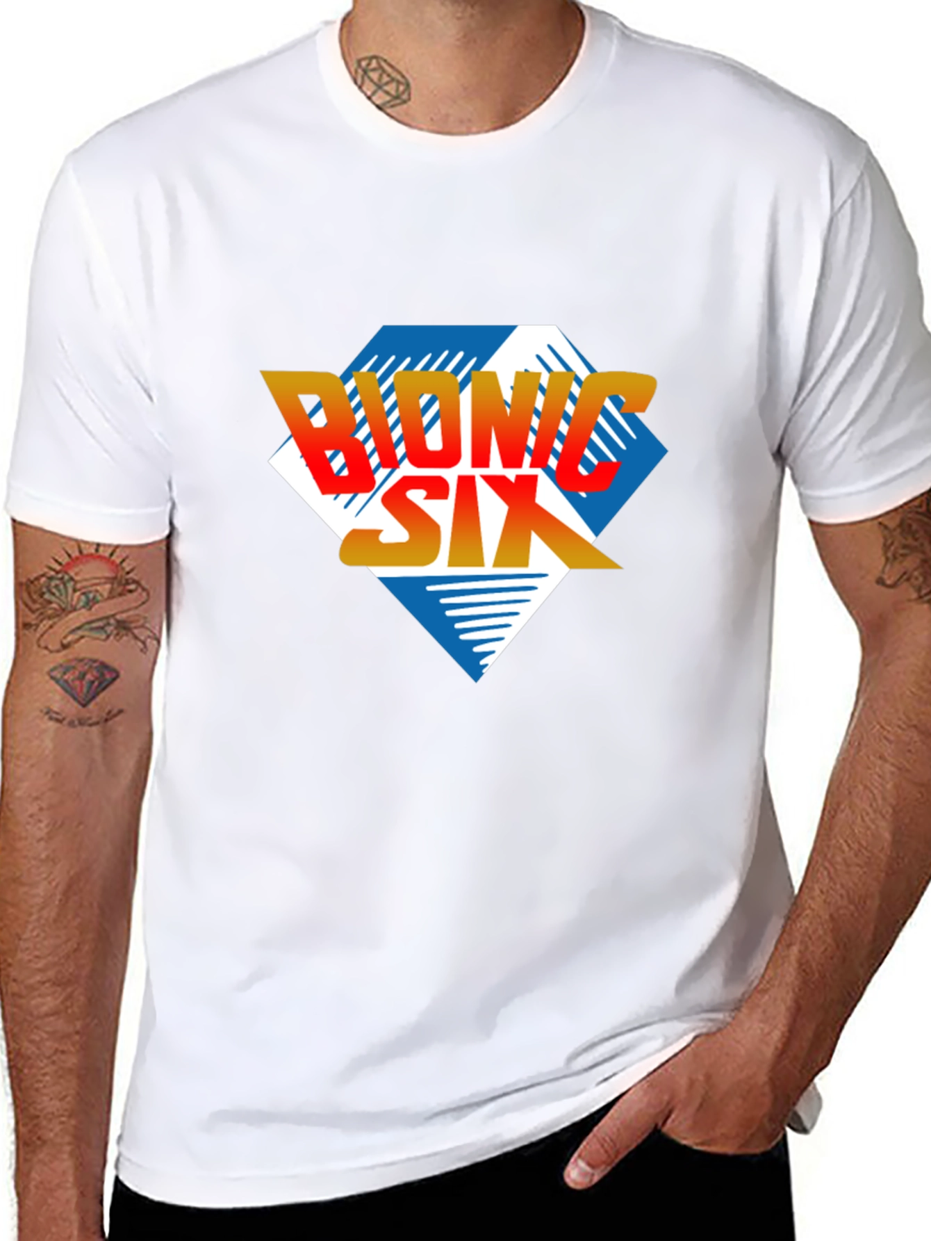 Bionic Six Graphic T-Shirt - Retro Cartoon Style