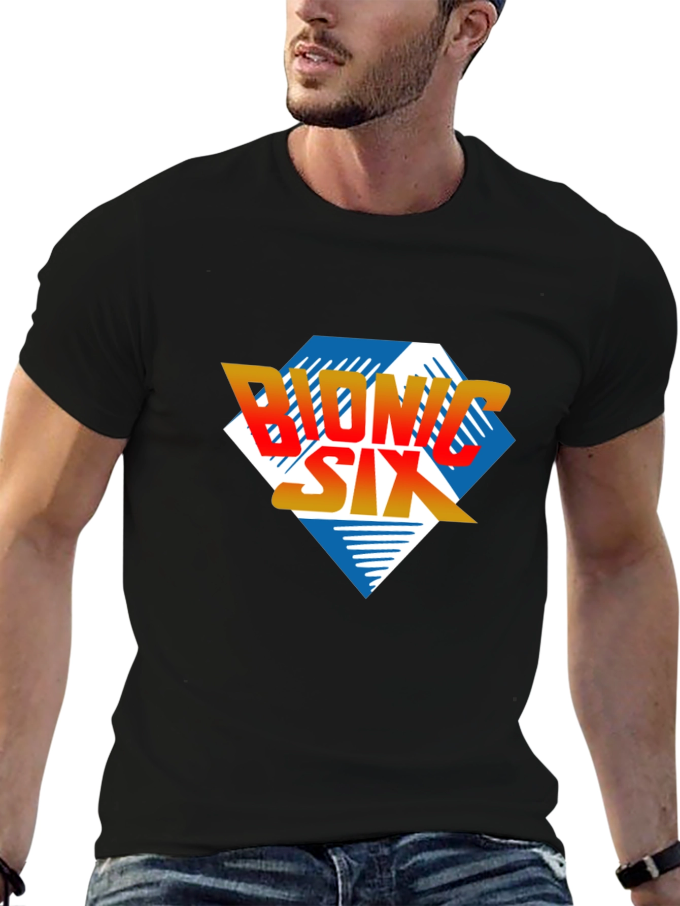 Bionic Six Graphic T-Shirt - Retro Cartoon Style