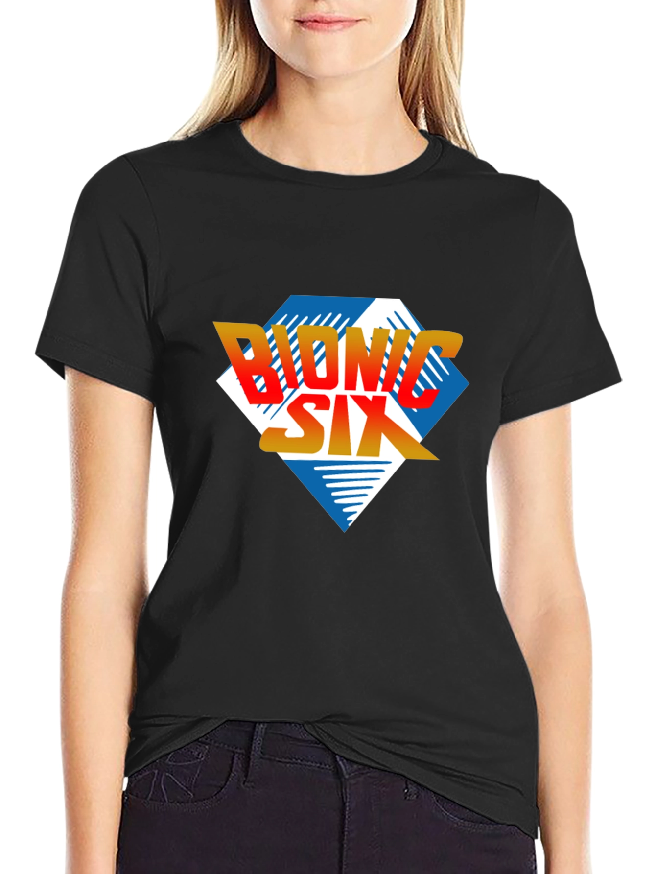 Bionic Six Graphic T-Shirt - Retro Cartoon Style