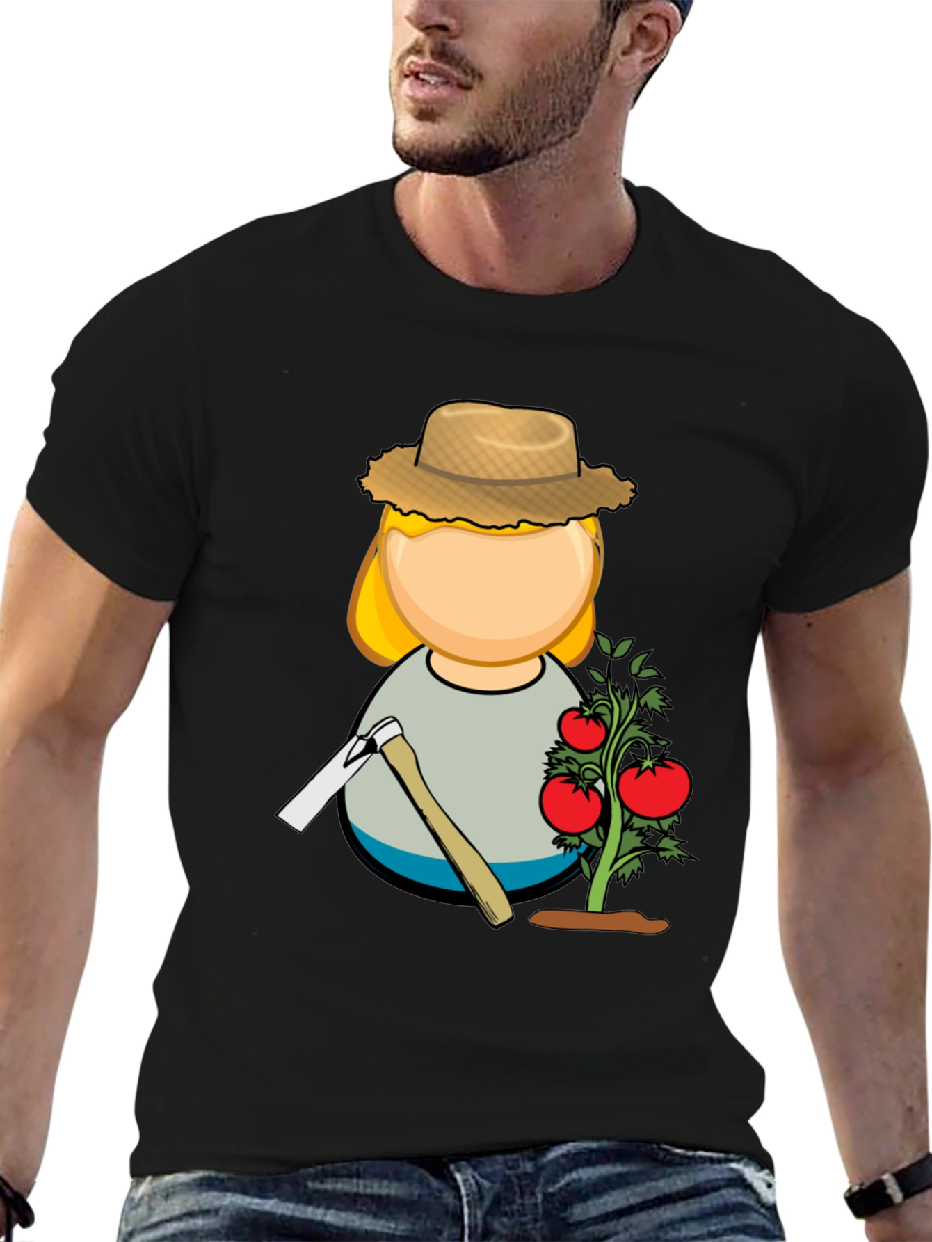 Gardener Graphic T-Shirt - Black Cotton Blend