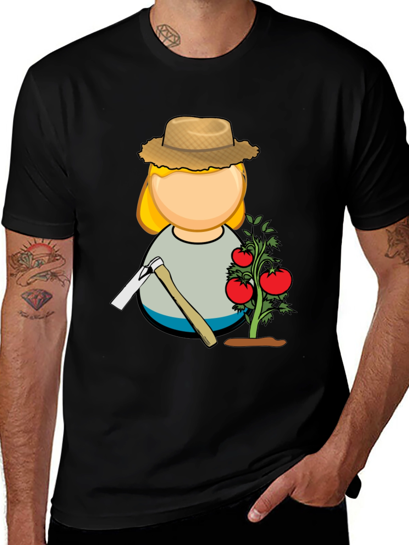 Gardener Graphic T-Shirt - Black Cotton Blend