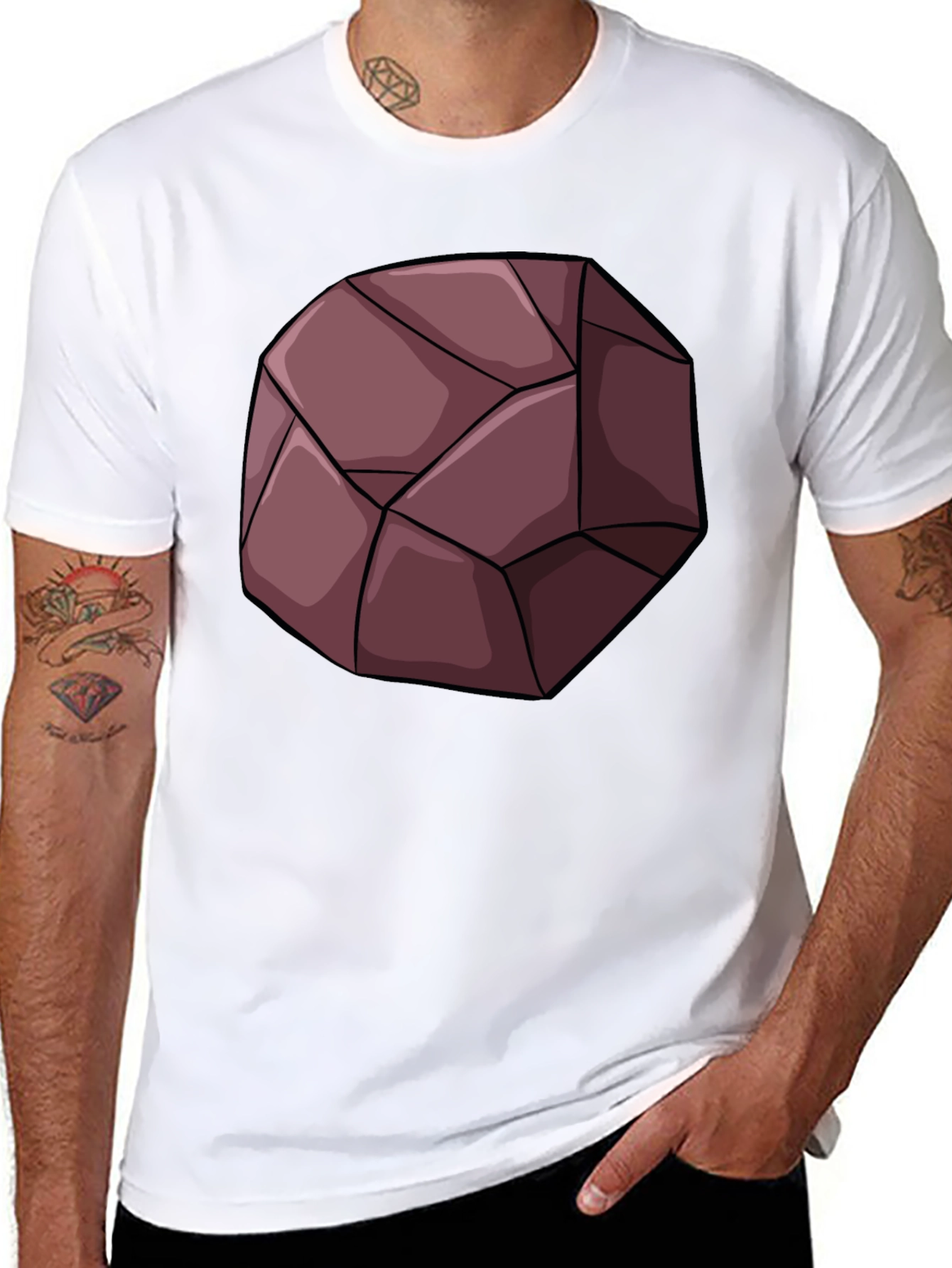 Geometric Rock Graphic Tee - Unique Design T-Shirt