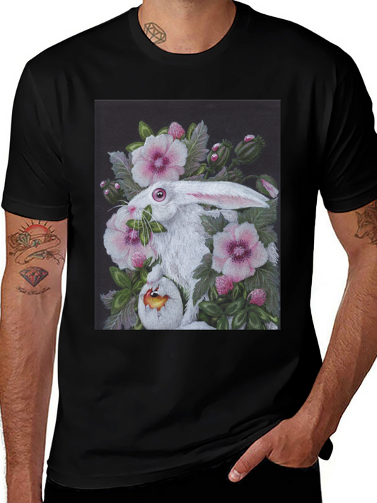 Floral Rabbit T-Shirt - Unique Easter Design