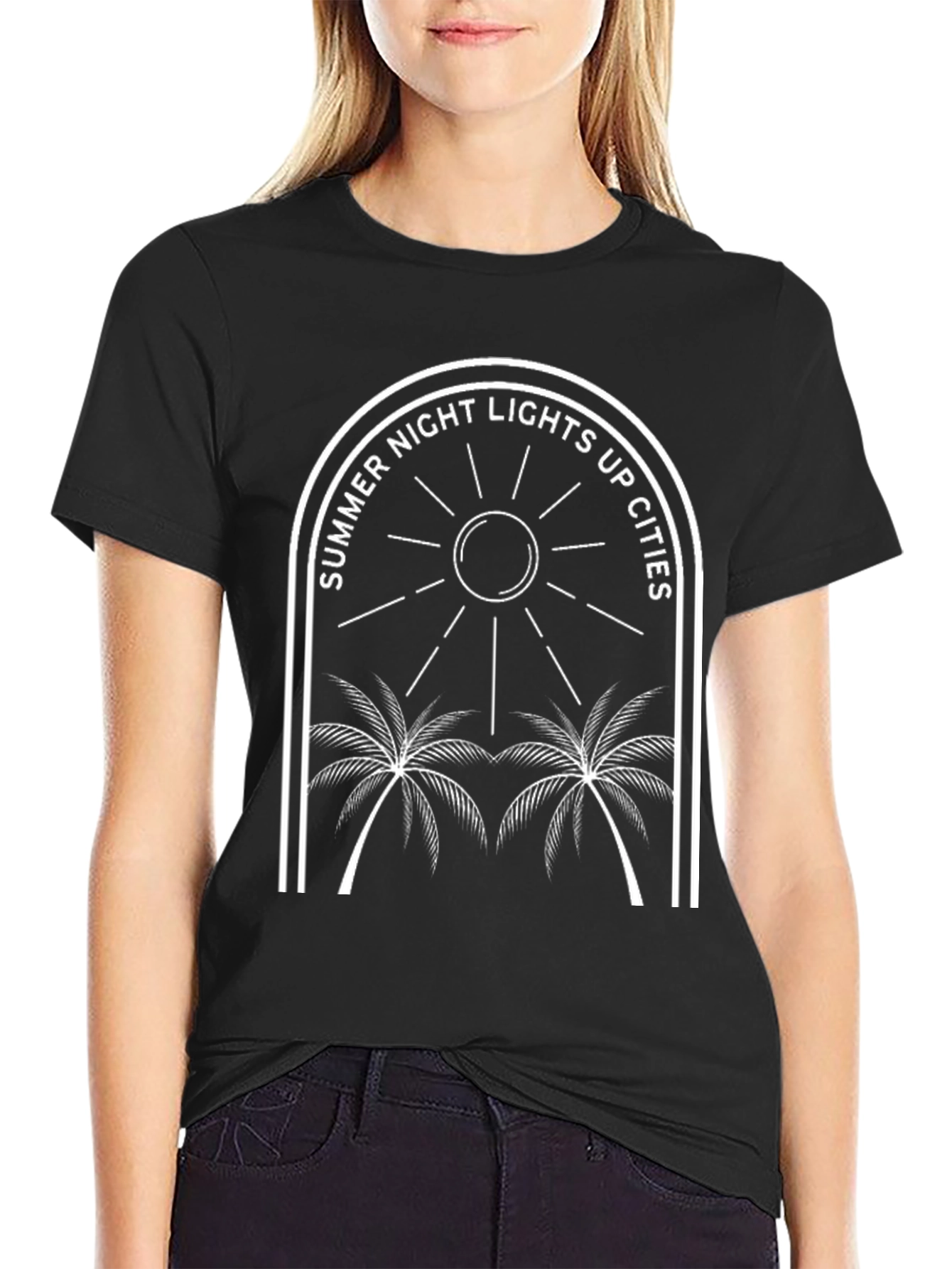 Summer Night Lights Up Cities Graphic Tee