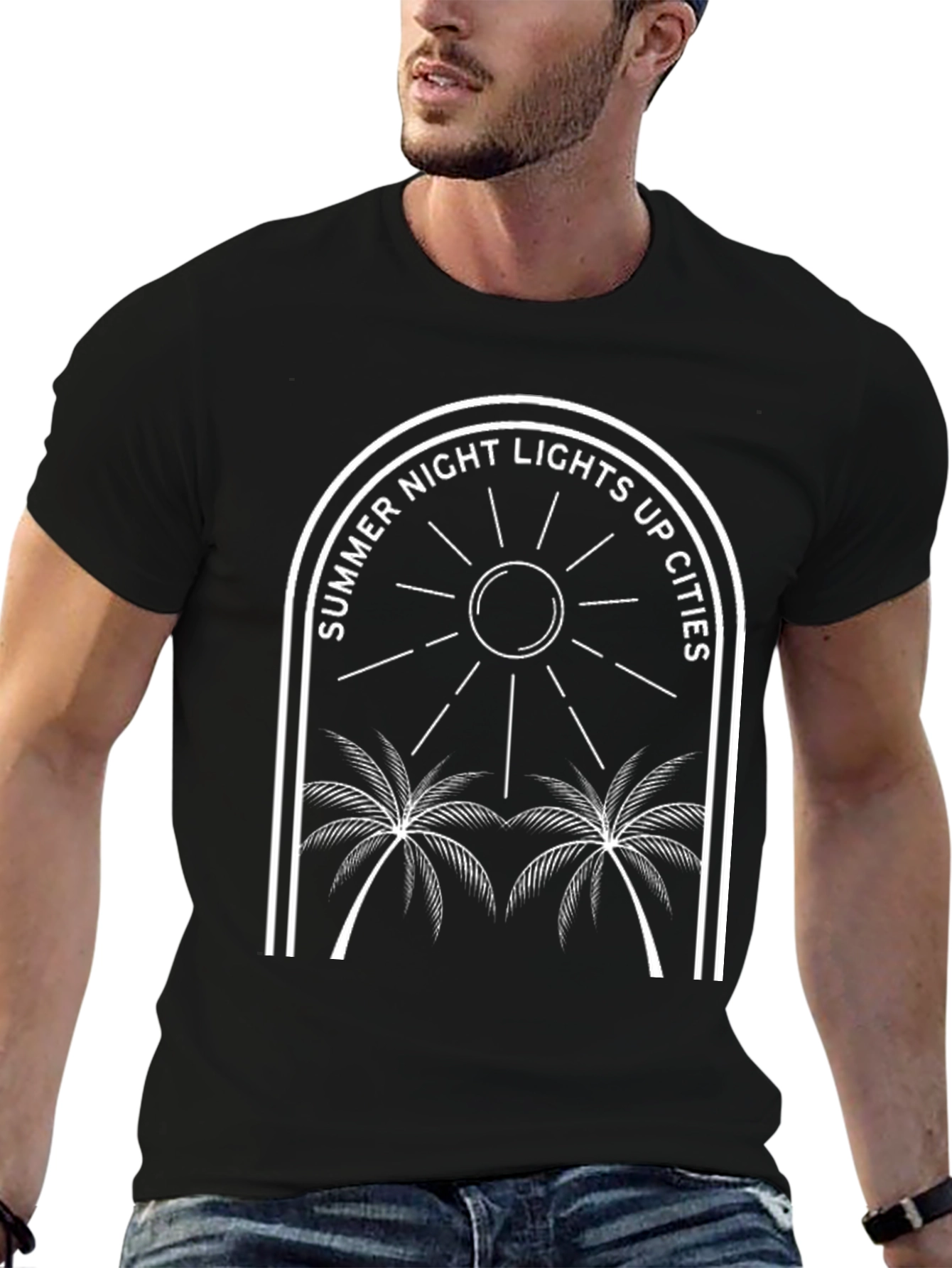 Summer Night Lights Up Cities Graphic Tee