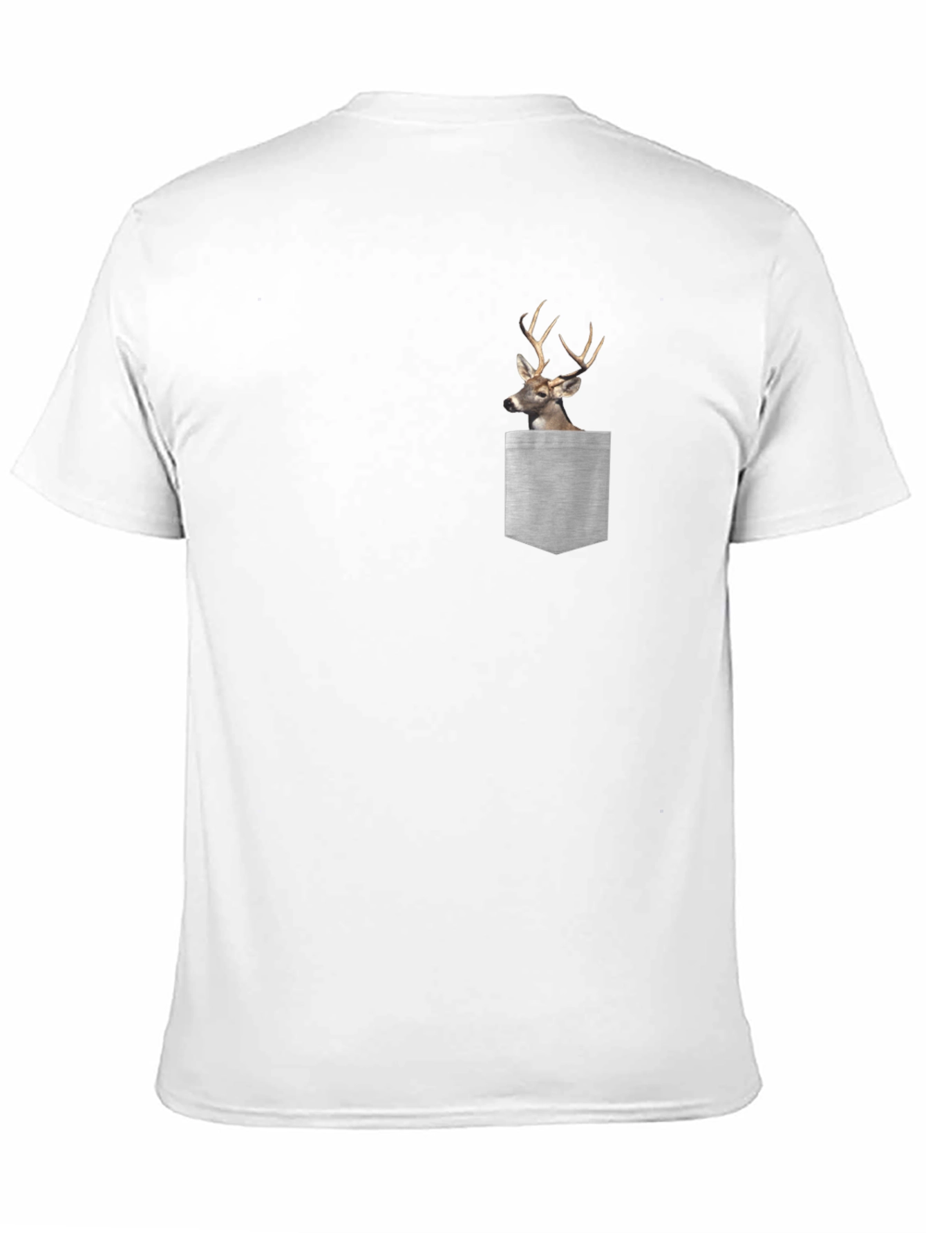 Deer Pocket Graphic Tee - Mens Black Cotton T-Shirt