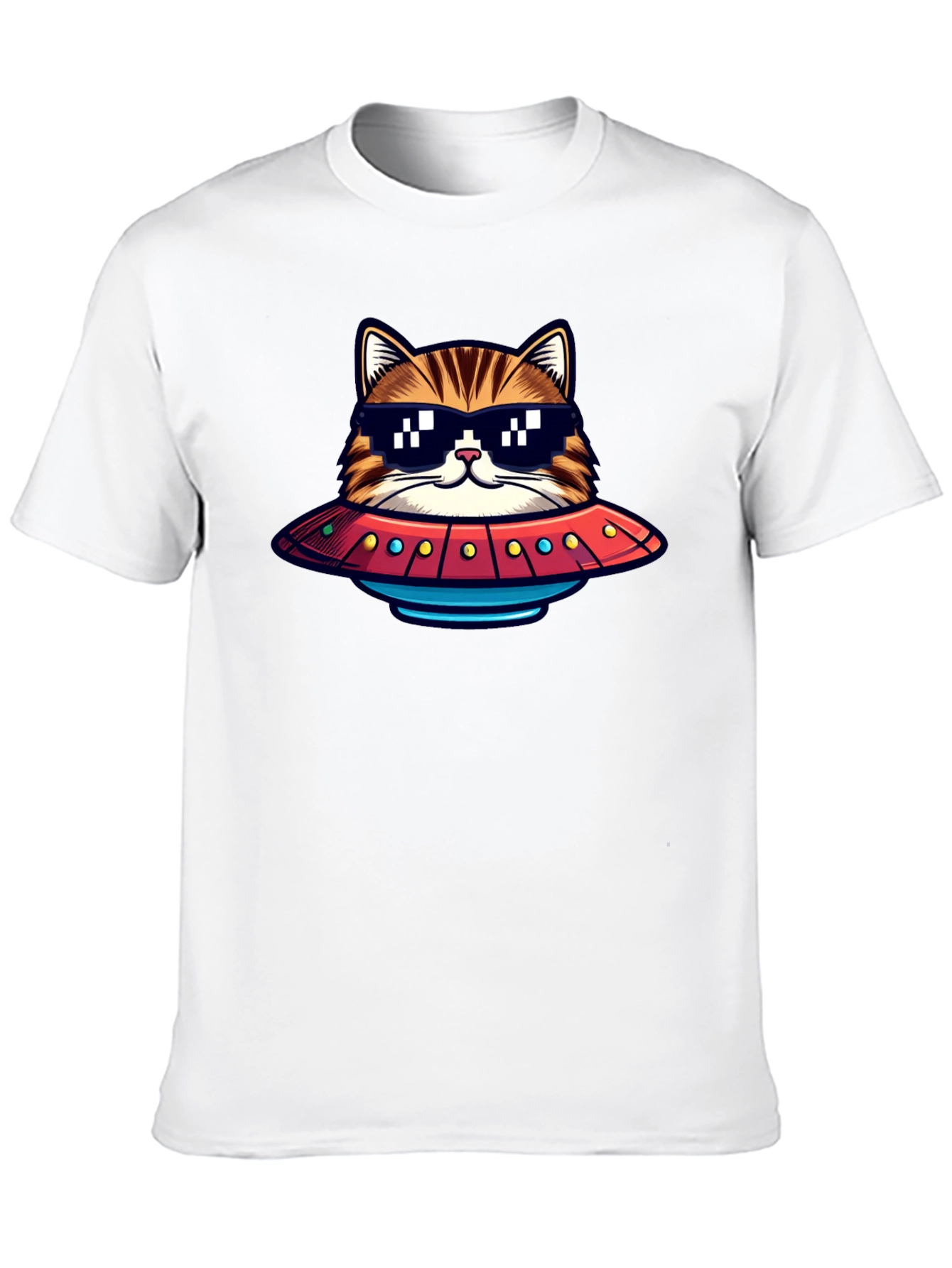 Cool Cat UFO Graphic T-Shirt