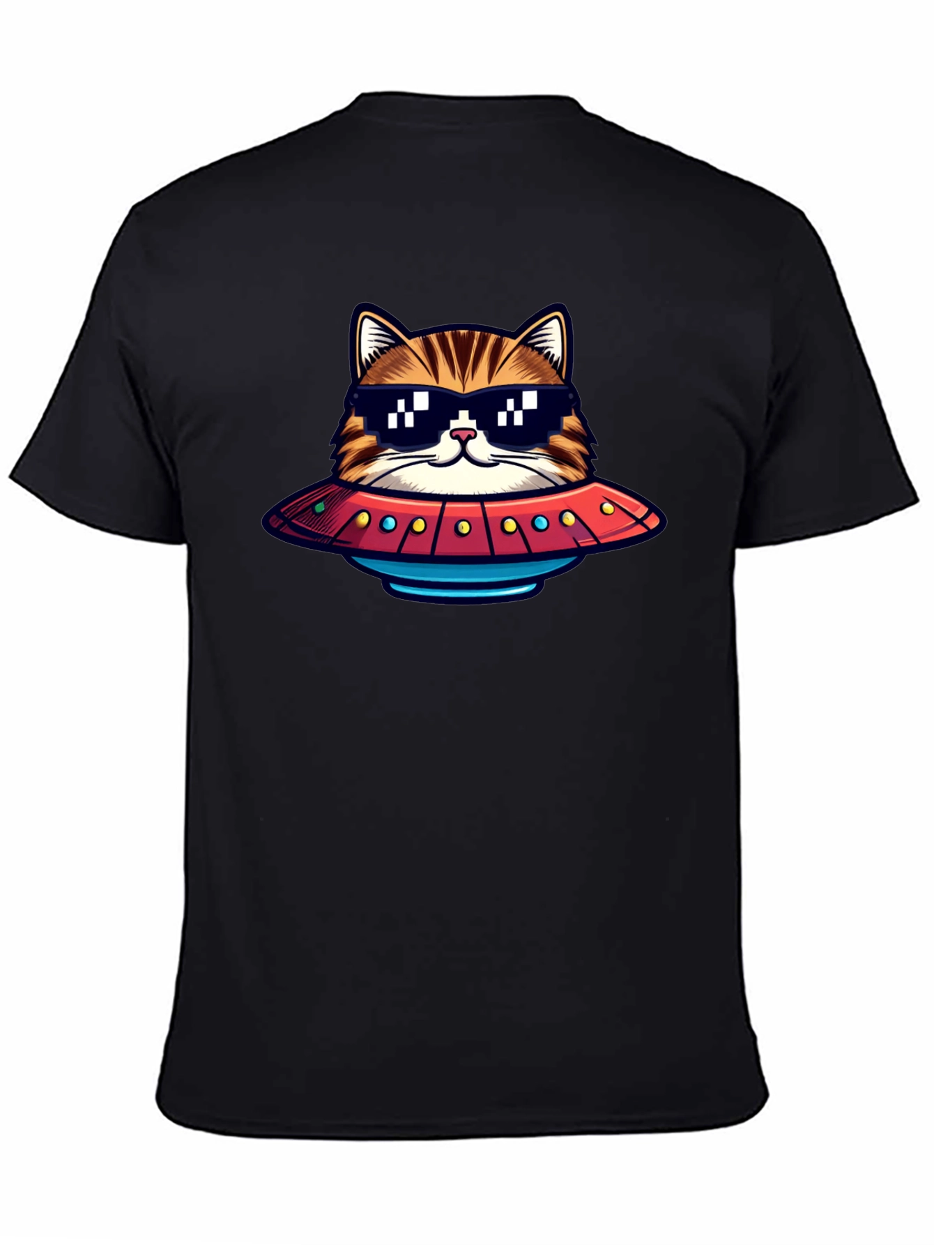 Cool Cat UFO Graphic T-Shirt