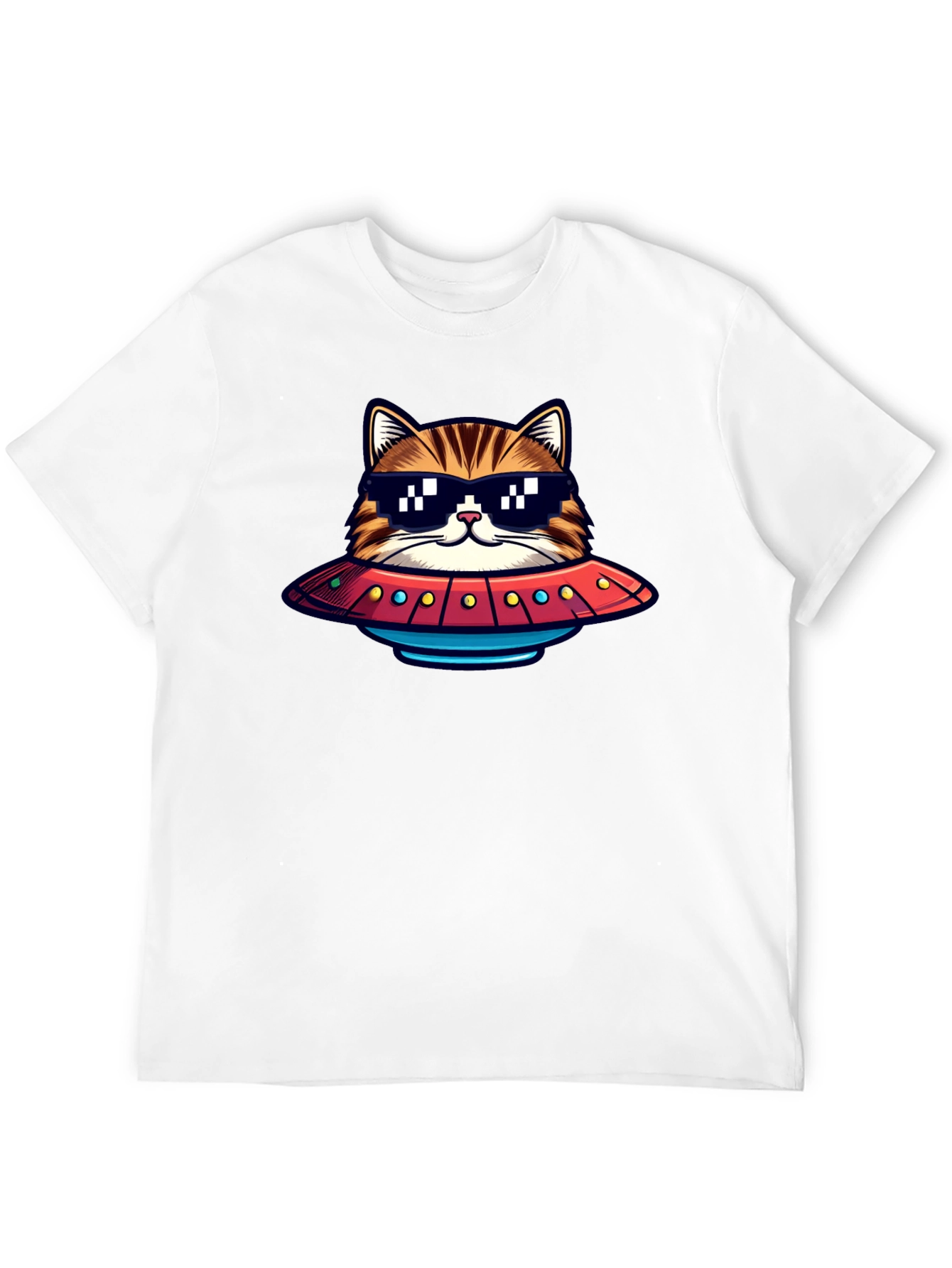 Cool Cat UFO Graphic T-Shirt