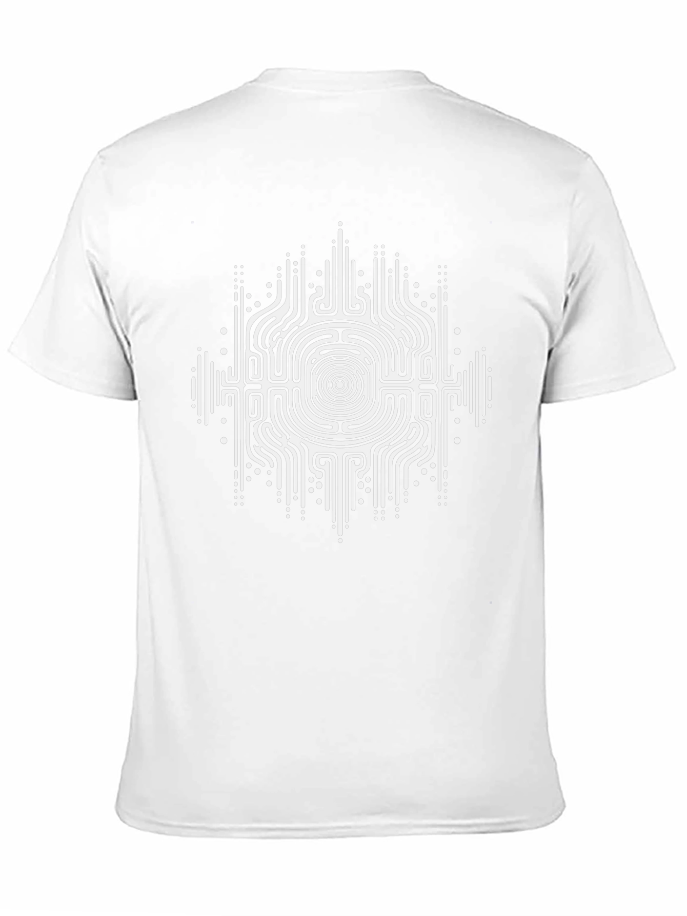 Geometric Maze Design Black T-Shirt