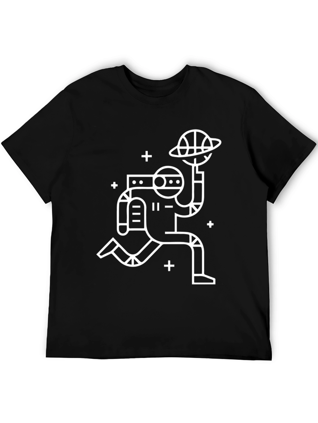 Space Basketball Black T-Shirt