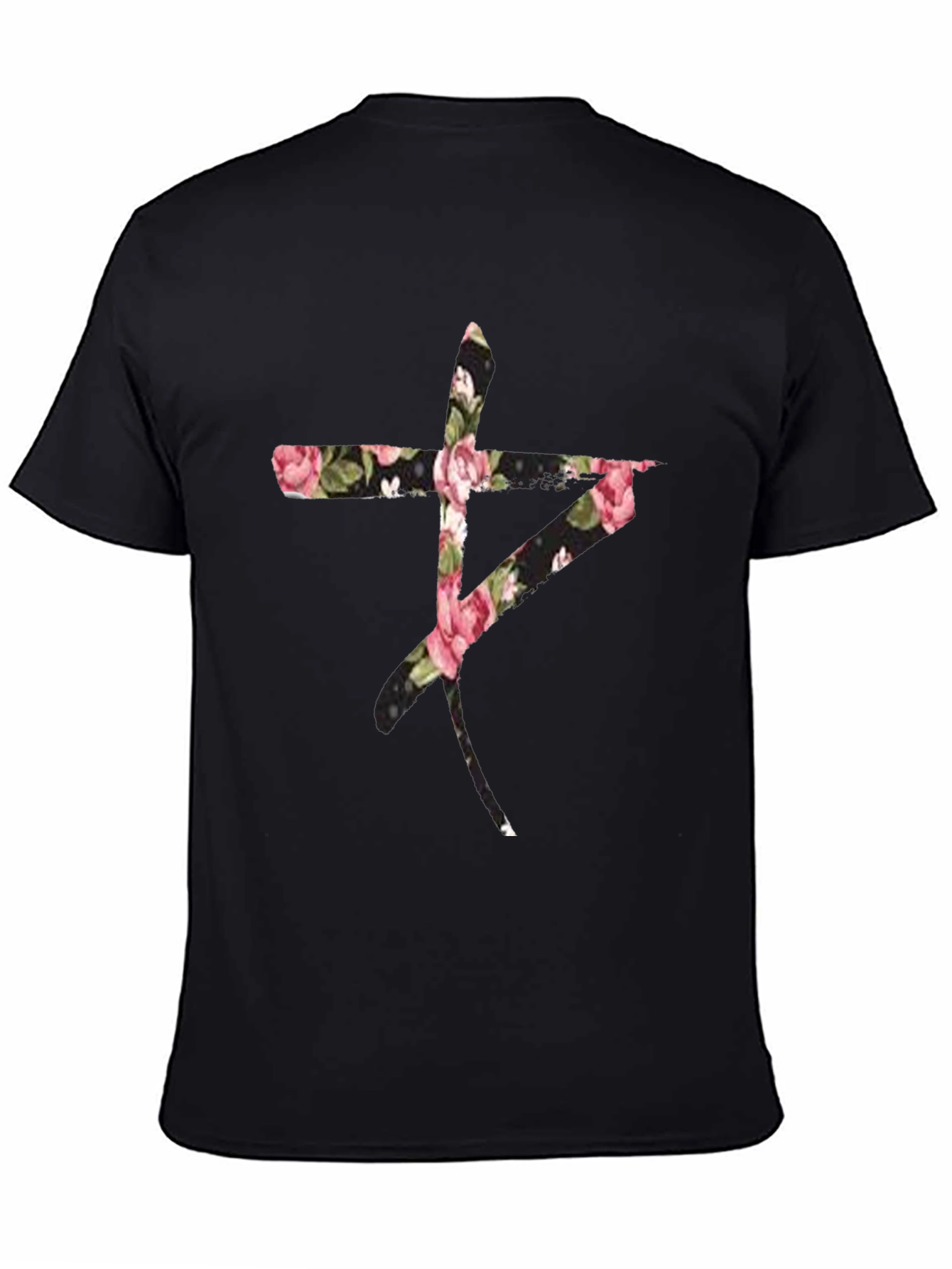 Floral Symbol Black T-Shirt