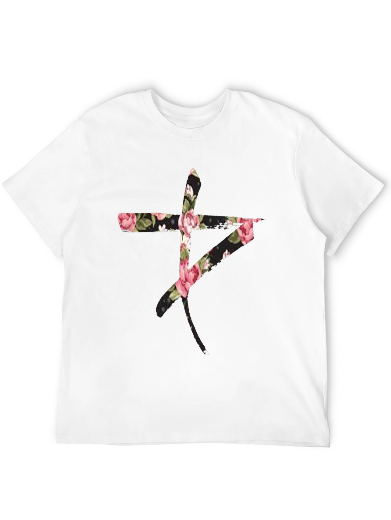 Floral Symbol Black T-Shirt