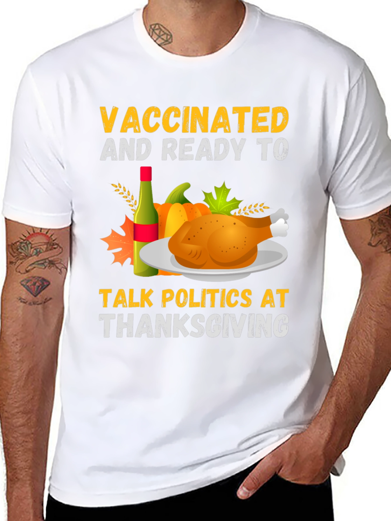Vaccinated & Ready Thanksgiving Politics T-Shirt