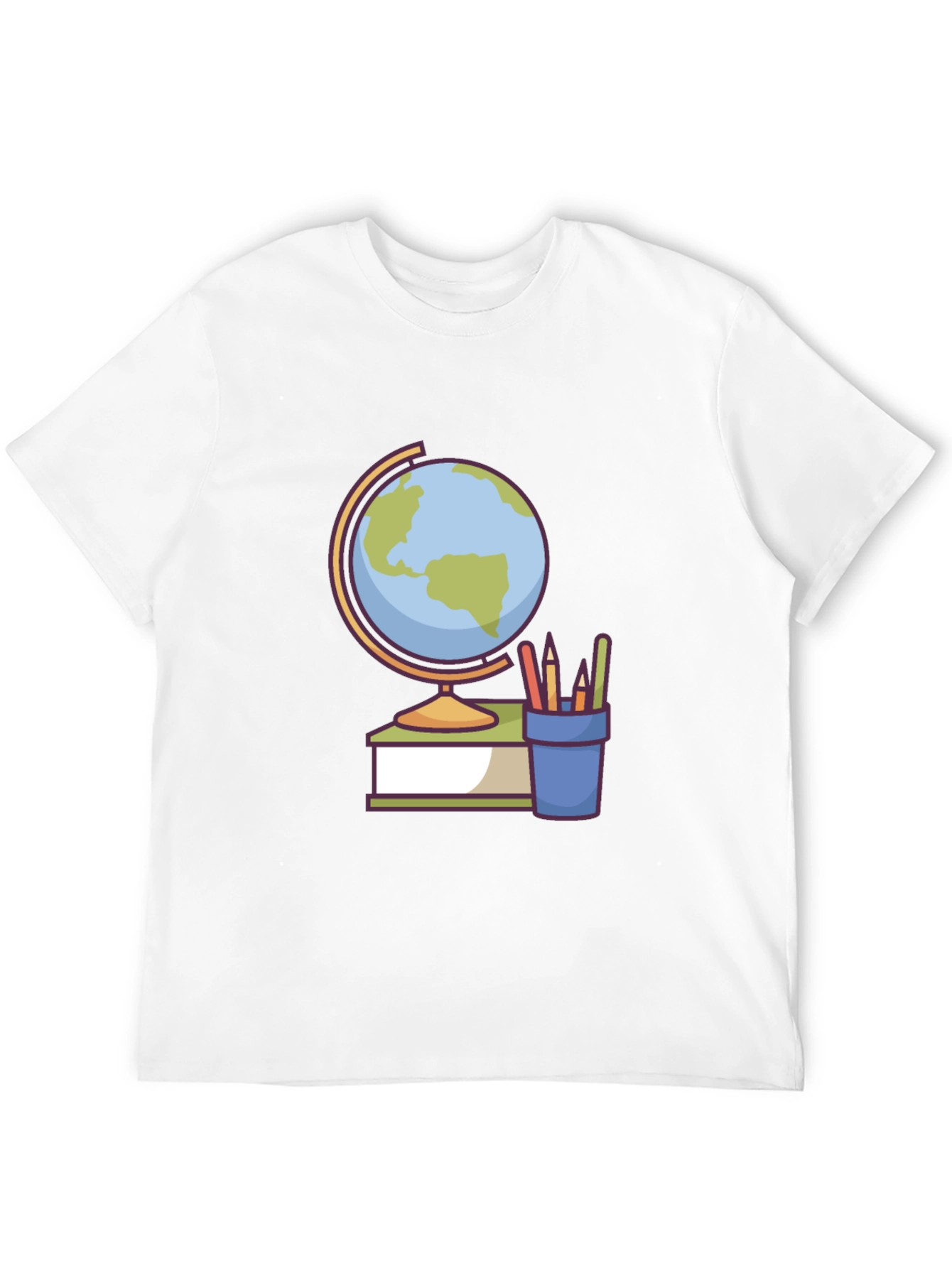 Globe and School Supplies Graphic Tee