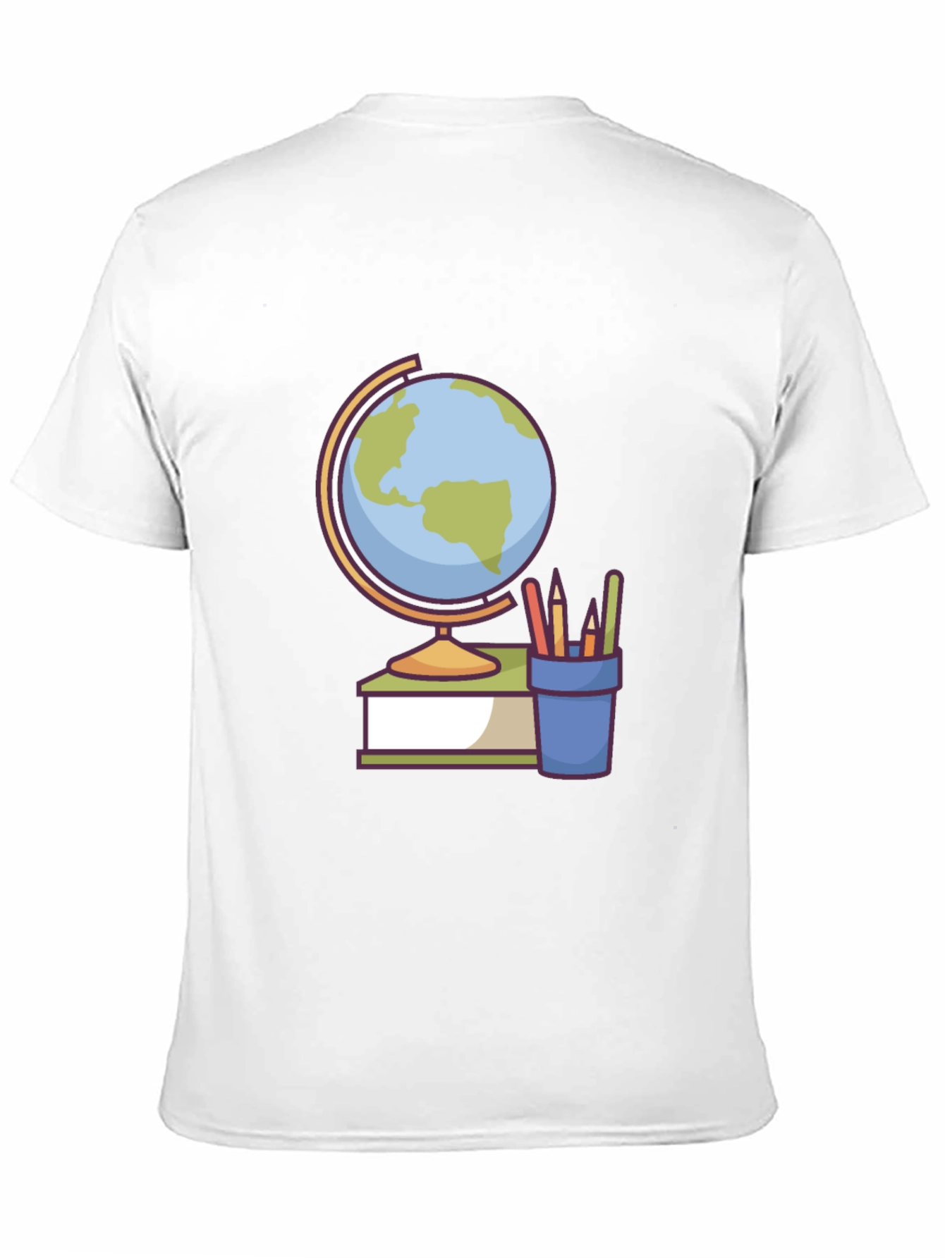 Globe and School Supplies Graphic Tee