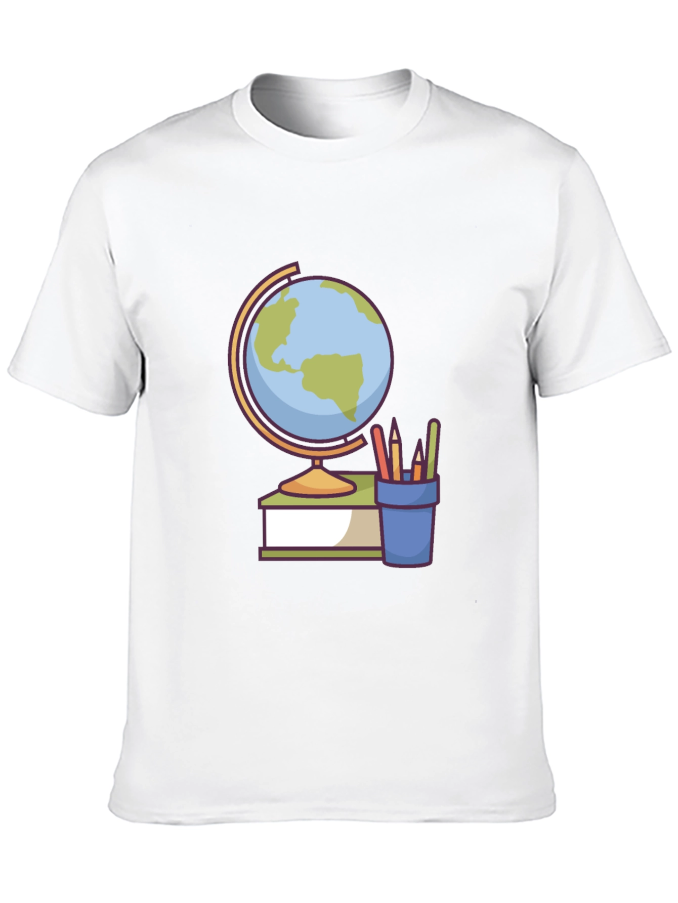 Globe and School Supplies Graphic Tee