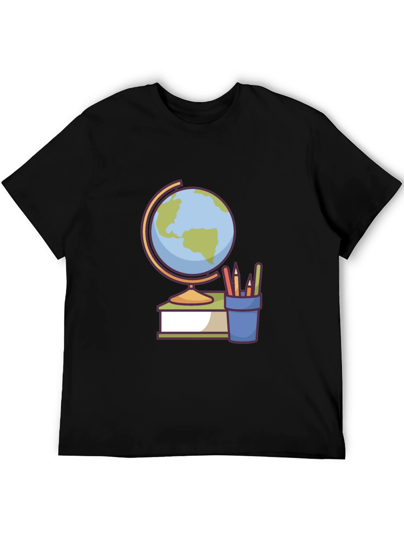 Globe and School Supplies Graphic Tee